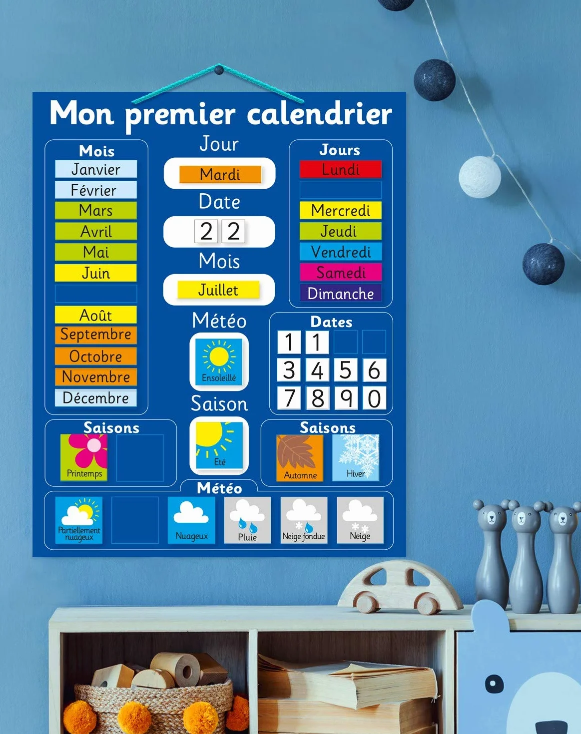 Calendrier Magnétique 40 x 30cm Tableau Rigide