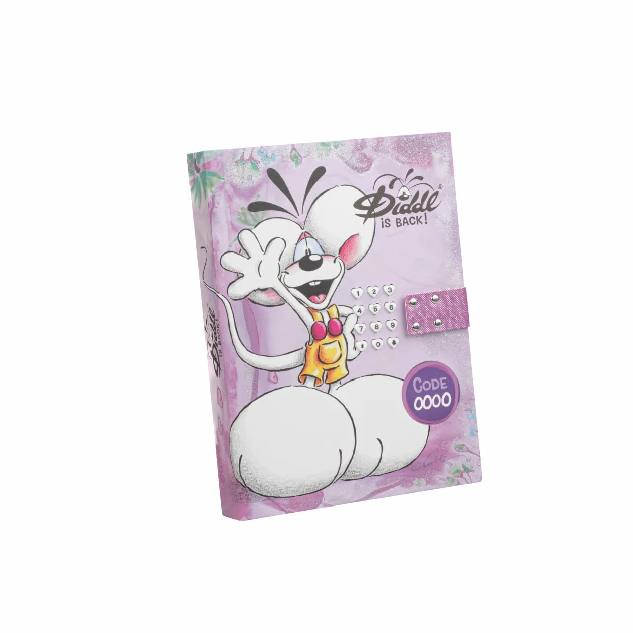 DIDDL Journal Secret Digicode Carnet Verrouillable à Code et Musique Couverture Violette à Paillettes 3 Piles Incluses