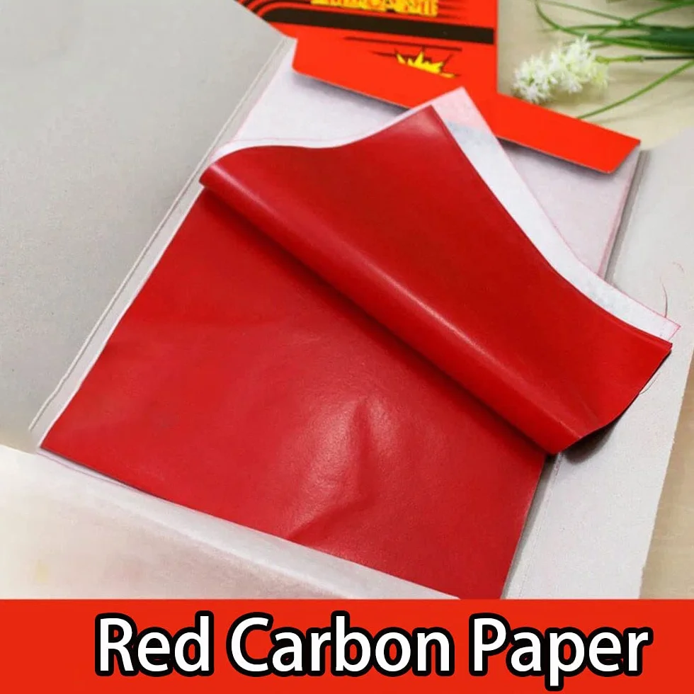 Papier carbone rouge Lot de 100 feuilles qualité supérieure
