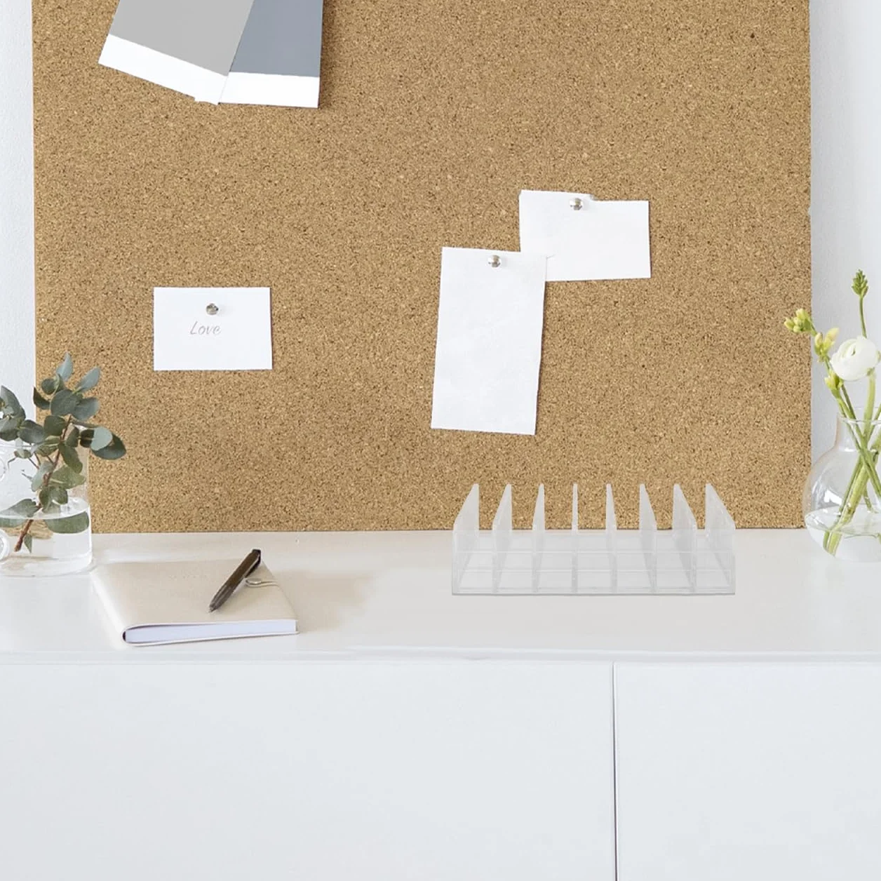 Organisateur De Courrier en Acrylique Transparent 2 Pièces 7 Compartiments pour Bureau Compact