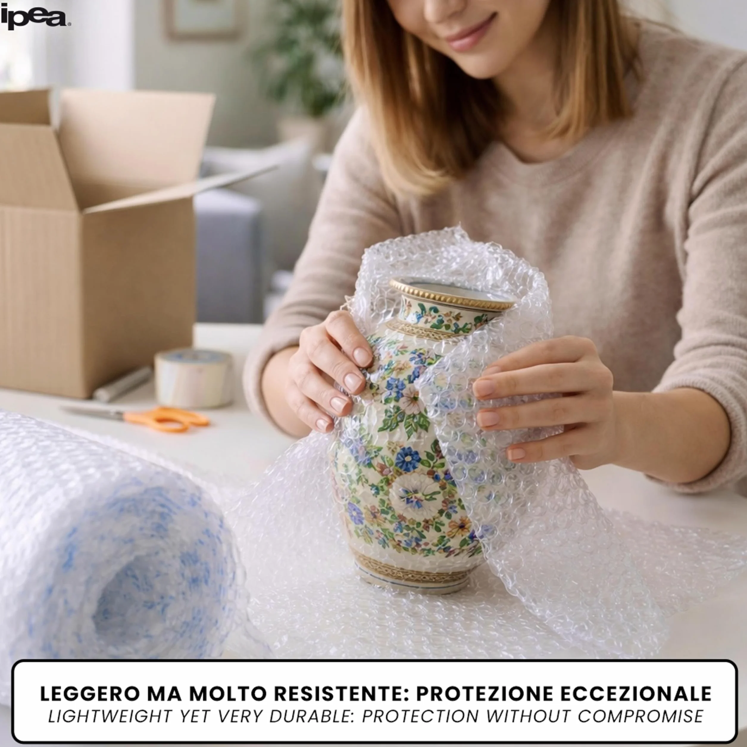 IPEA Rouleau Papier Film à Bulles 20 Mètres x 30 cm 55 g/m² pour Emballage et Protection