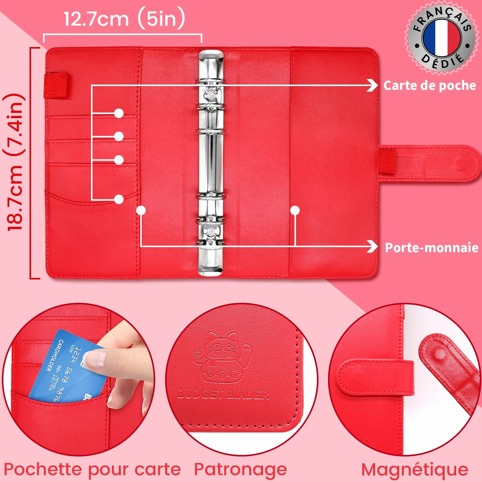 Classeur Budget A6 Enveloppe Budget Carnet Planner Organisateur Rouge