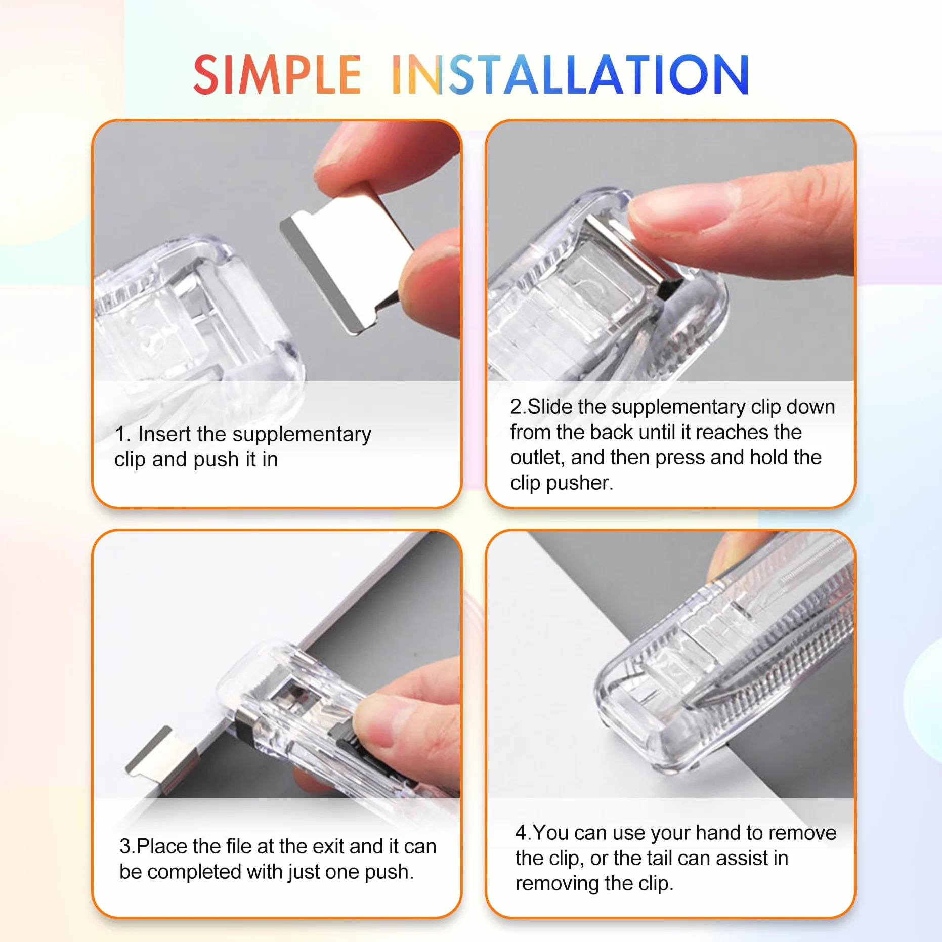 Distributeur de pinces créatif rechargeable, avec 100 clips, pour bureau maison école (Bleu/blanc)