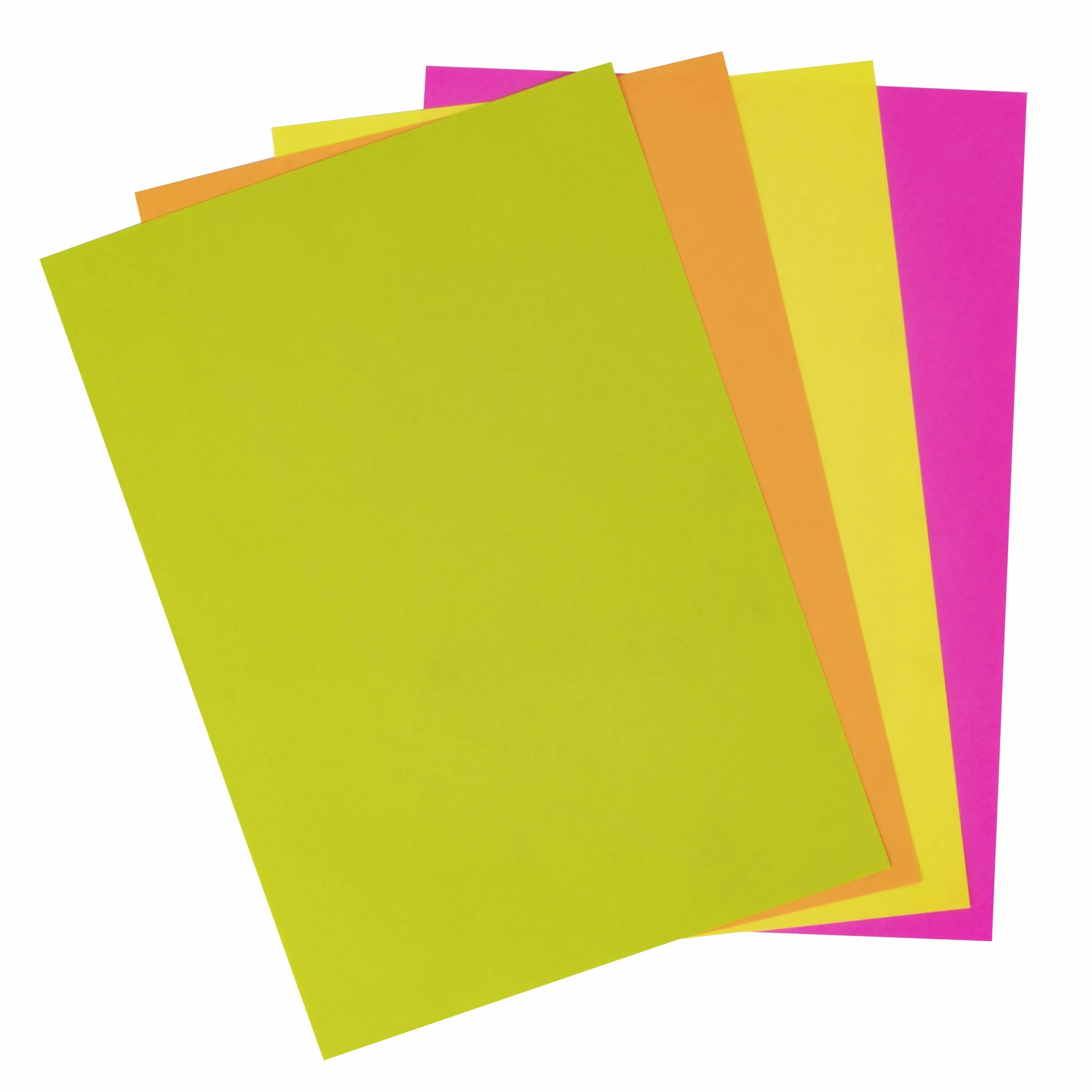 Apli Papier A4 Fluo 100 Feuilles Jaune Orange Rouge Vert