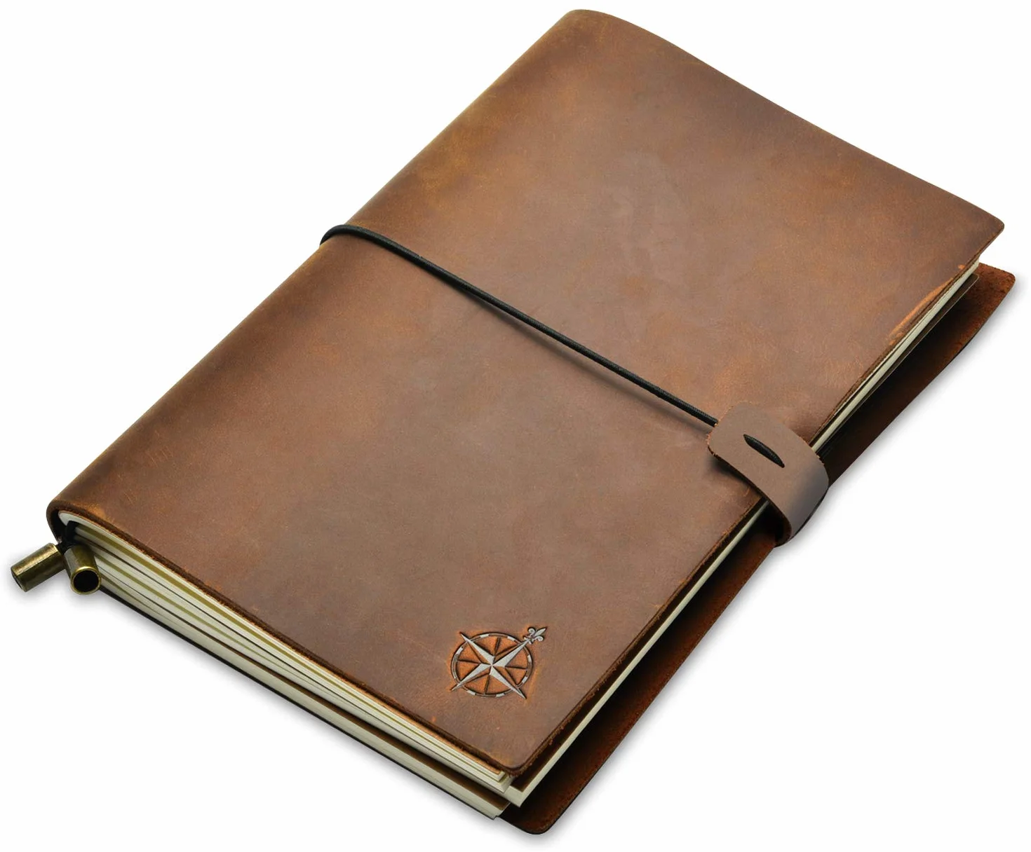 Carnet De Voyage En Cuir Véritable A5 - Journal Rechargeable 15 x 22 cm