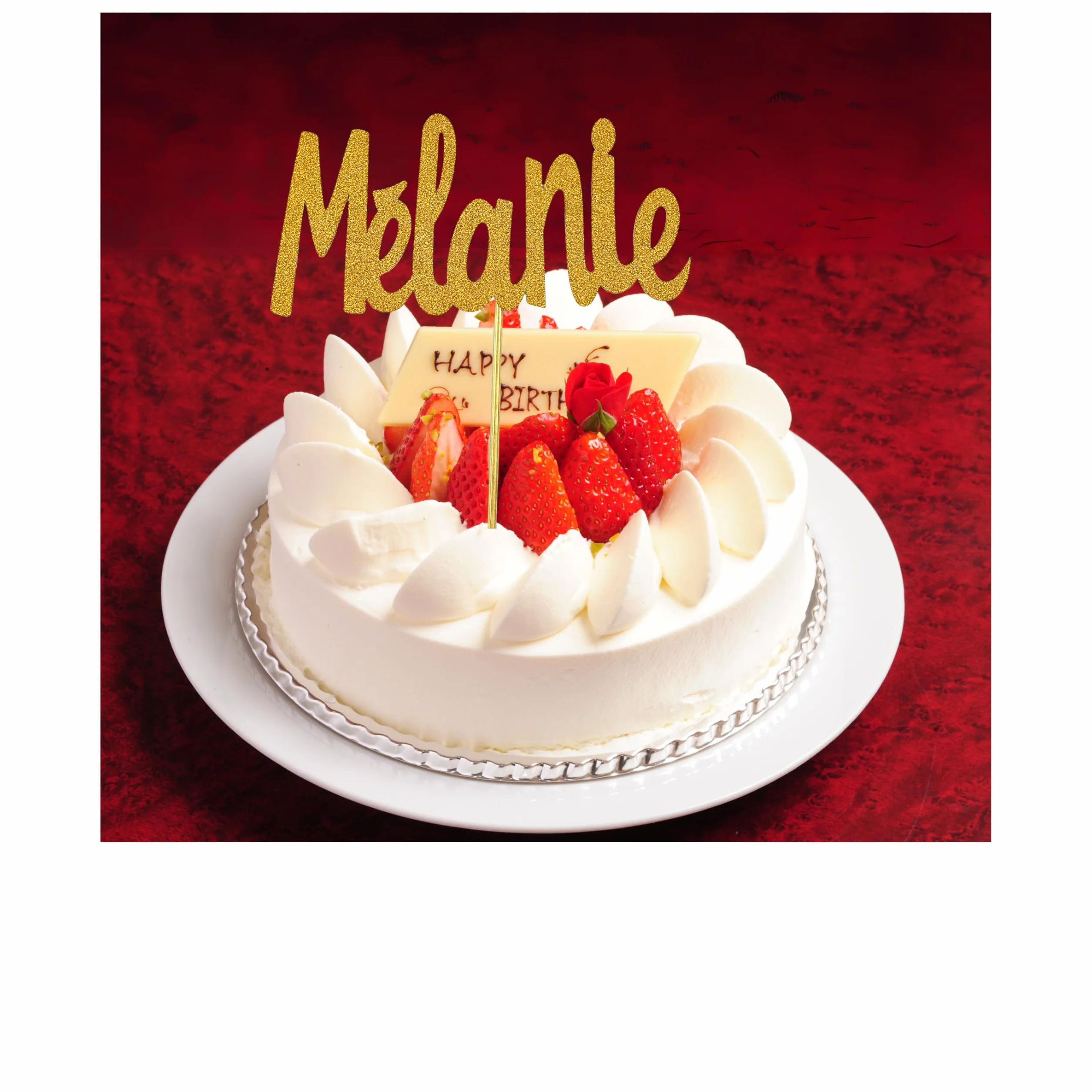 Joyeux anniversaire cake topper pailleté doré décoration gâteau adulte enfant personnalisable
