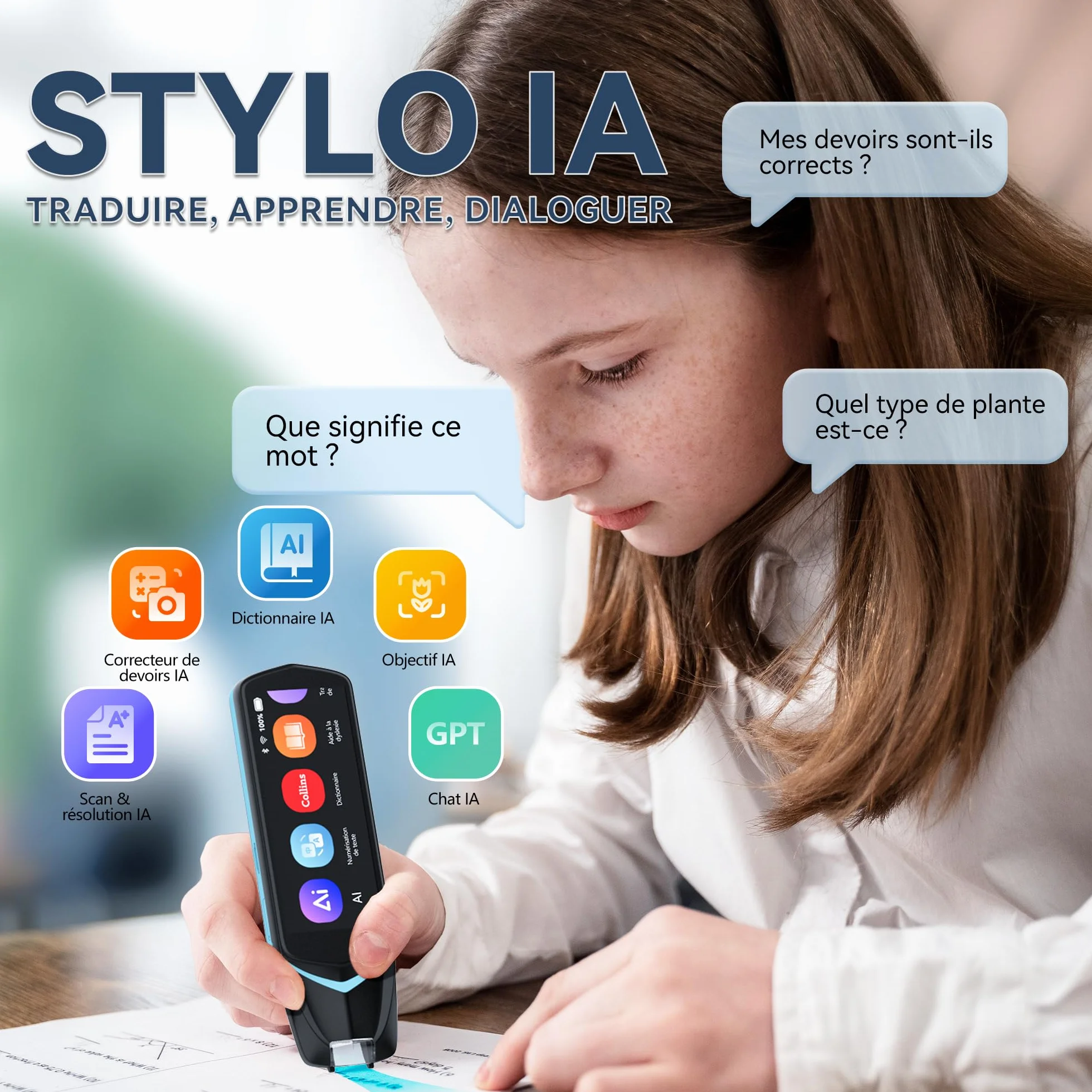 NEWYES Stylo Scanner OCR sans Fil pour Saisie de Données et Traduction Intelligent pour Étudiants