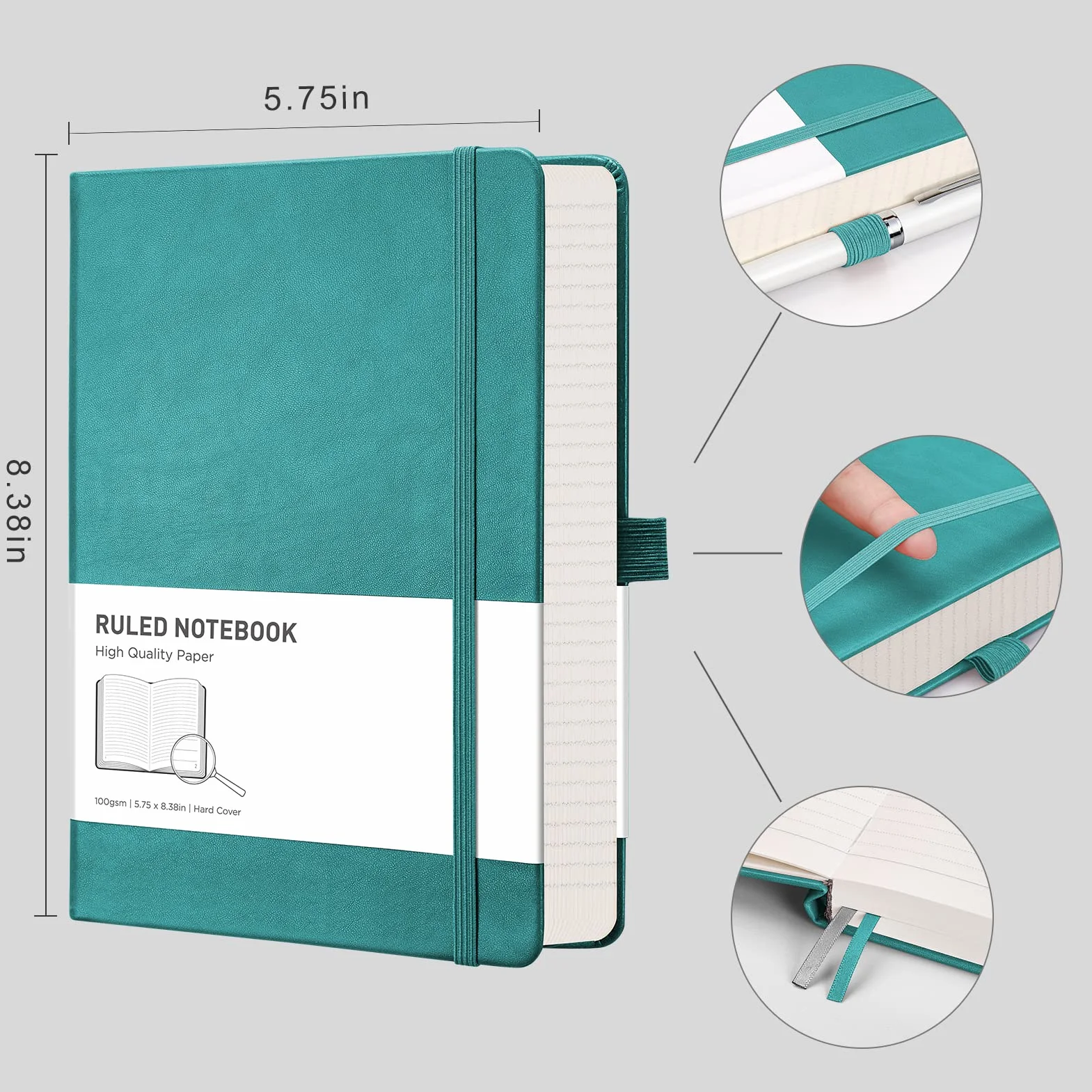 RETTACY Carnet de Notes Ligné A5 320 pages numérotées Couverture Rigide 14,5 x 21 cm