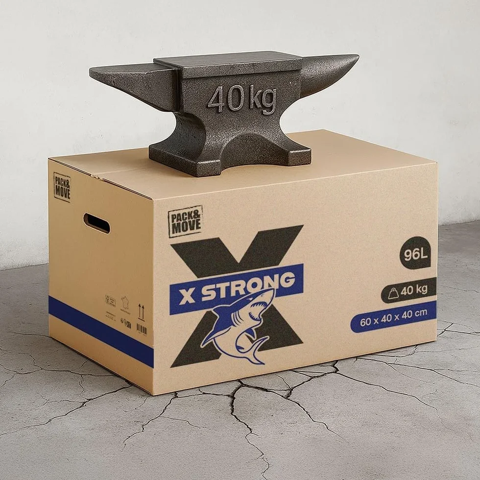 Pack and Move Lot de 5 Cartons Déménagement X Strong 60 x 40 x 40 cm Charge 40 kg