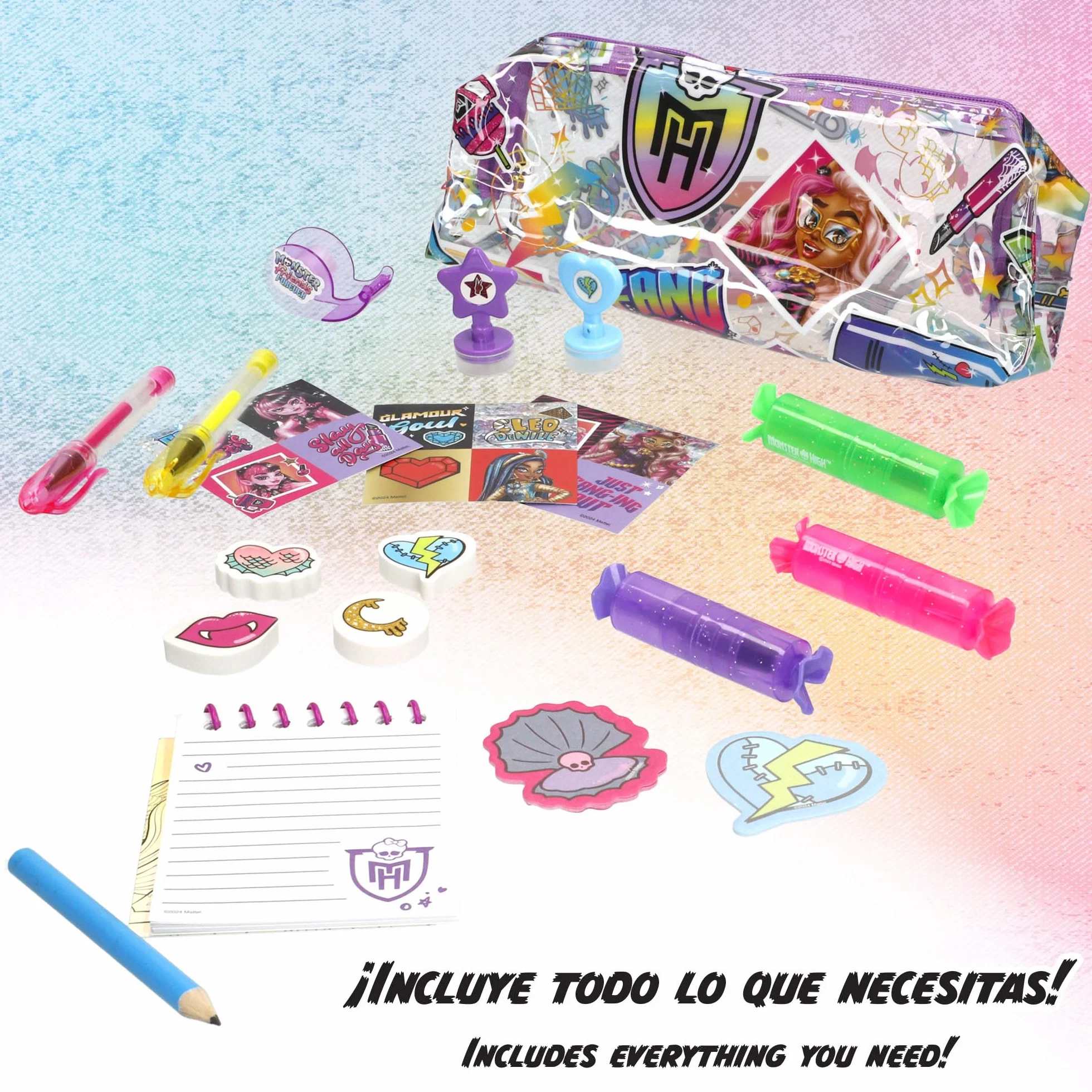 ColorBaby Monster High 77515 Coffret d'écriture pour Enfant avec Crayons, Stylos, Tampons et Autocollants
