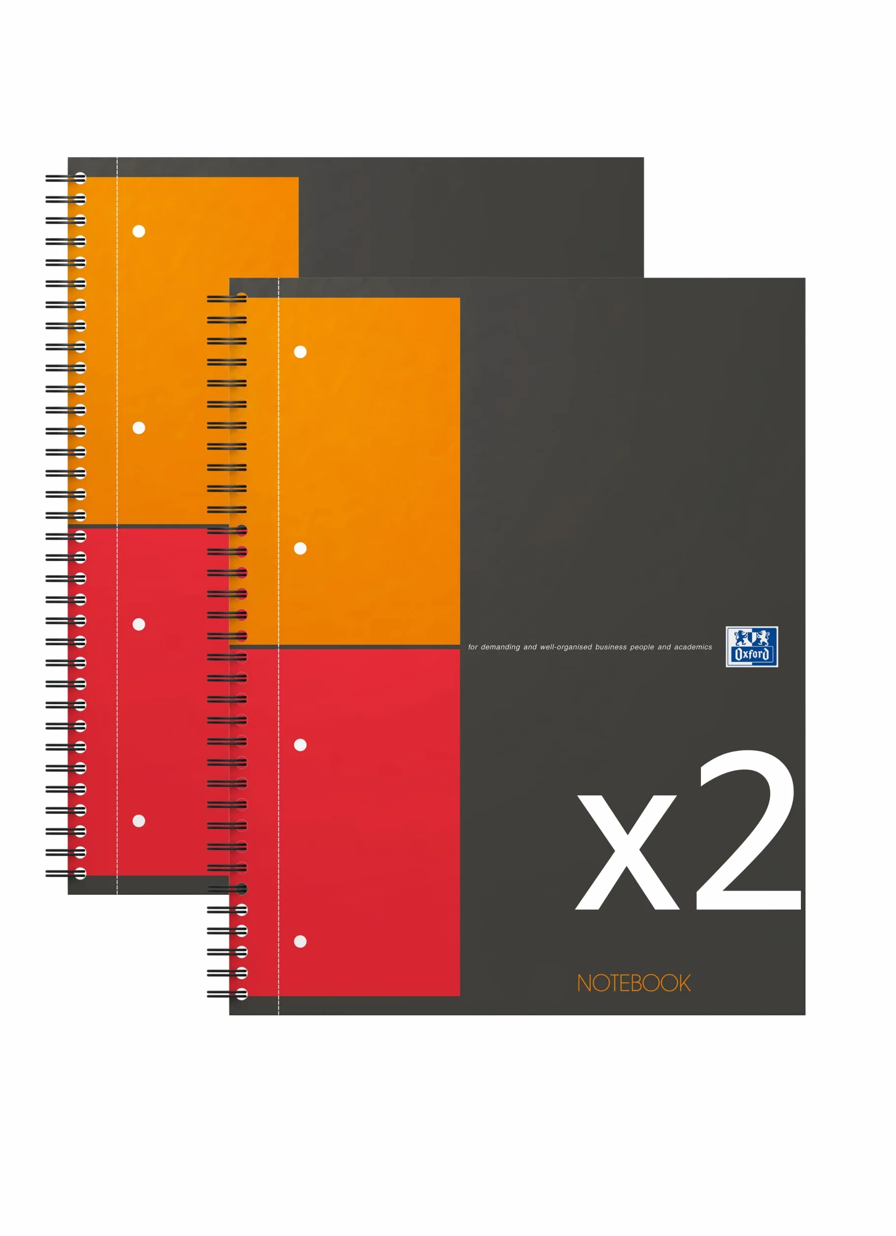 Oxford Cahiers International Notebook A4Plus Petits Carreaux 5 mm 160 Pages Reliure Intégrale Gris