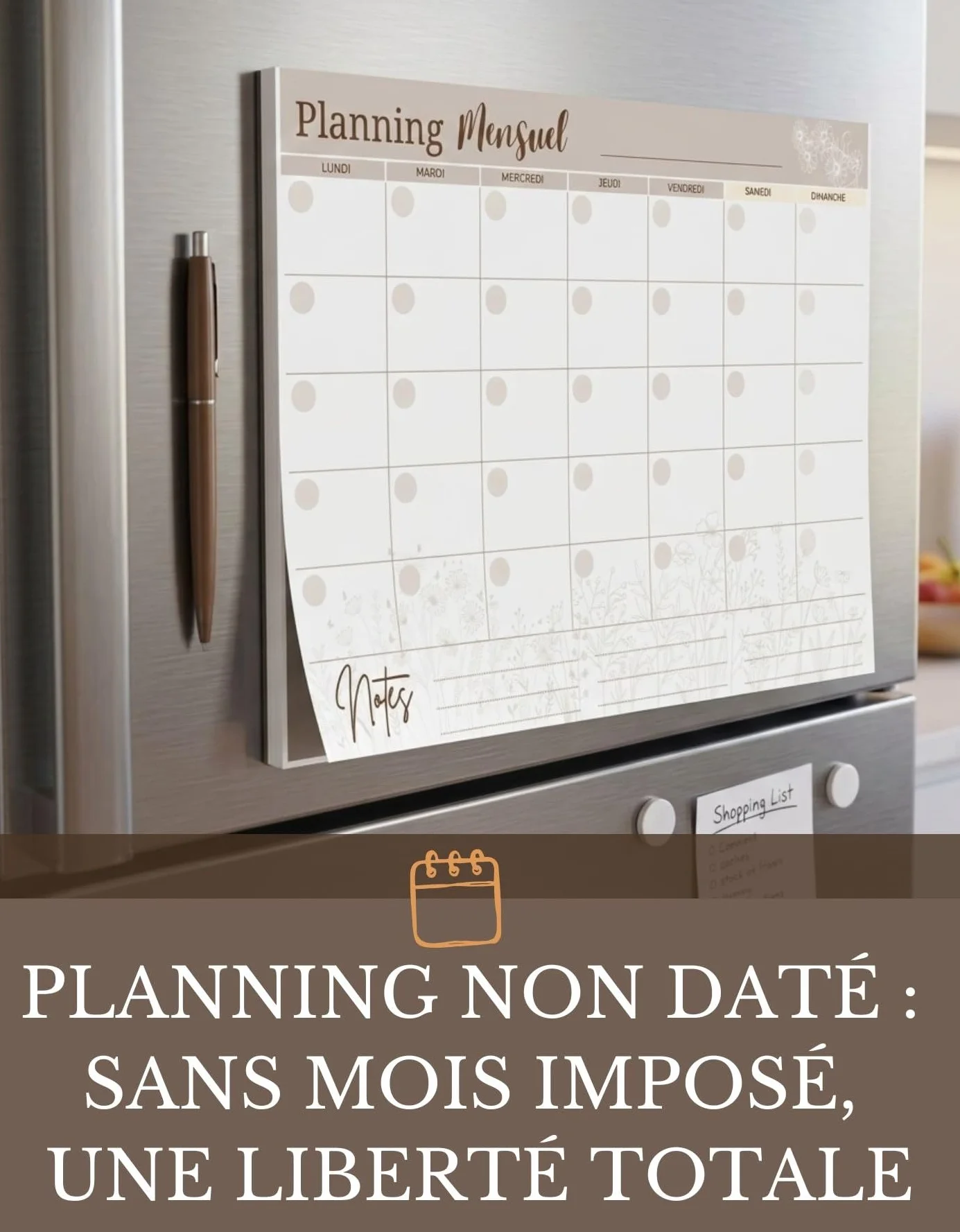 Planning Mensuel Magnétique Papier 25 Feuilles Sans Date Organisation Frigo Agenda Familial Fabriqué en France
