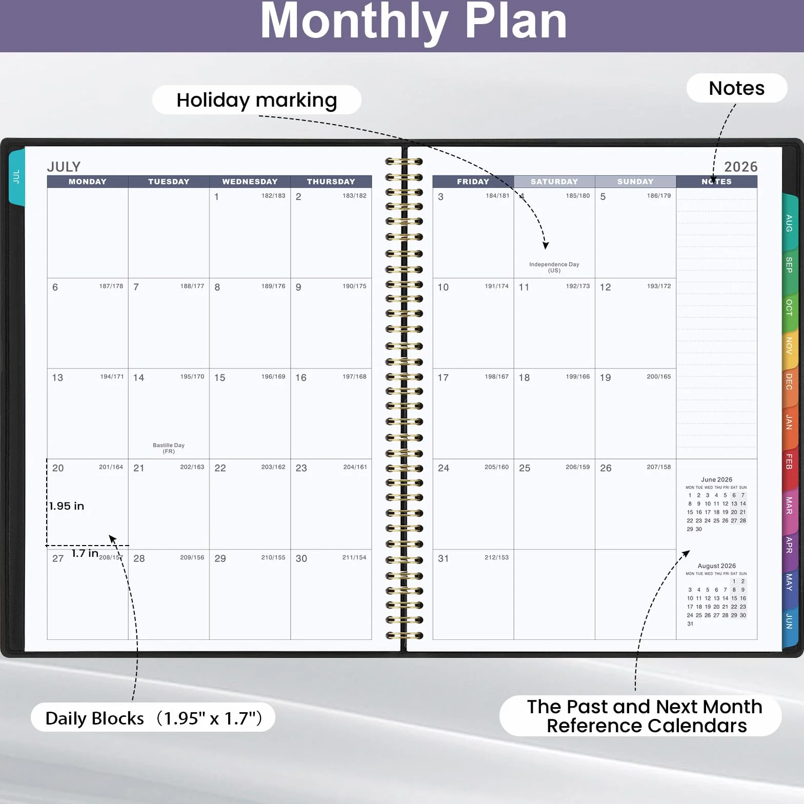 Agenda Scolaire 2026-2027 15 Minutes 21,8 x 29 cm Couverture Cuir Synthétique