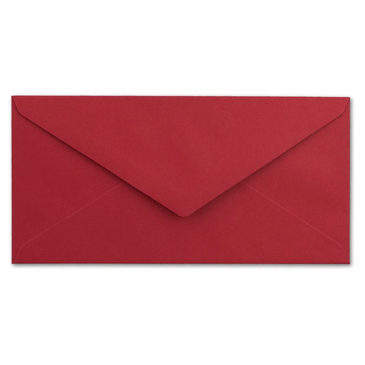Enveloppes 11 x 22 cm Rouge Foncé Doublure Argent Métallique Fermeture Gommée Format DL Américain Sans Fenêtre