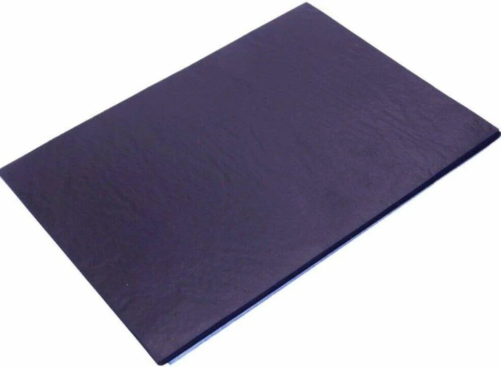 Papier carbone bleu A5 réutilisable Lot de 100 feuilles 12,75 x 18,5 cm