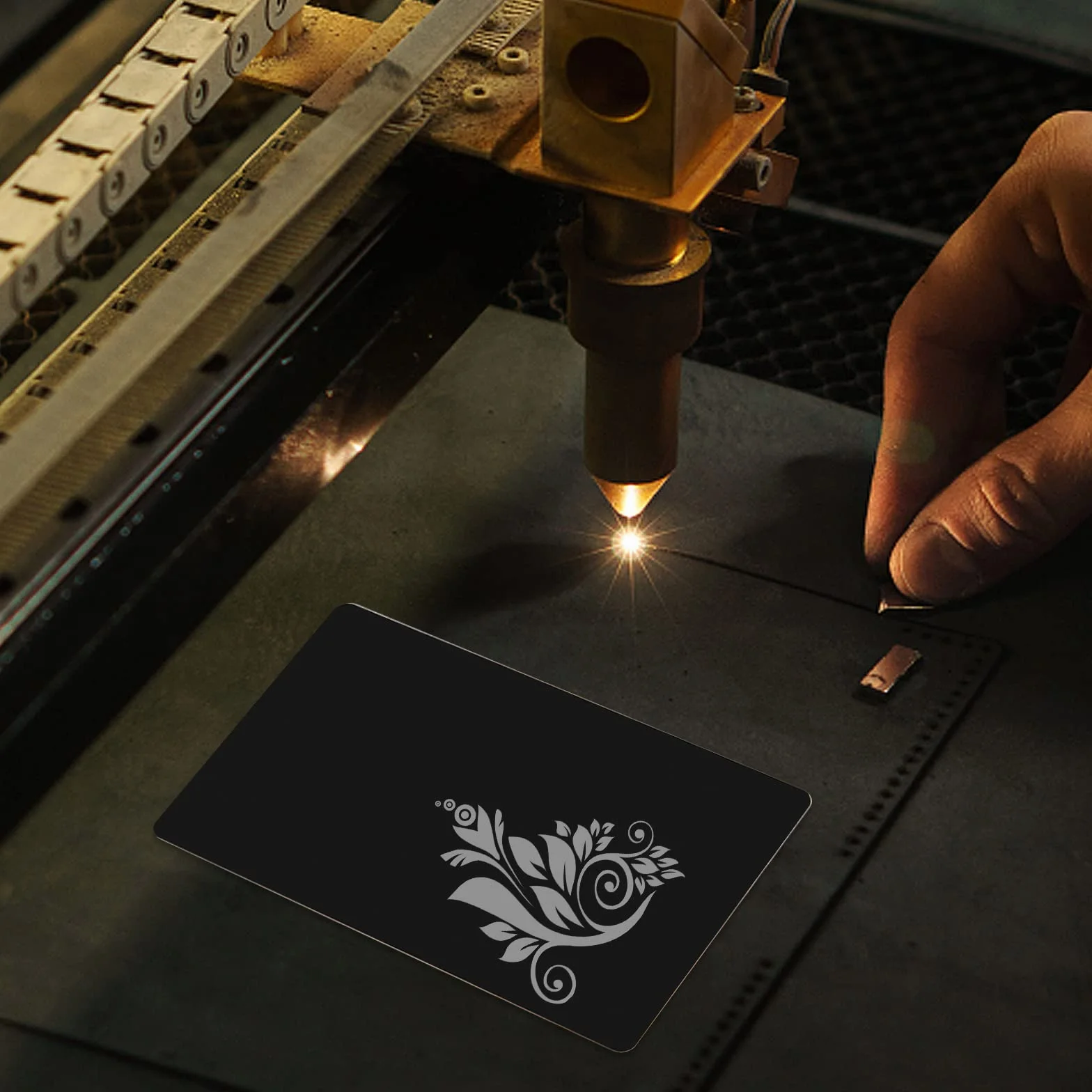 Cartes de visite en métal Blancs gravées 50Pcs Noir