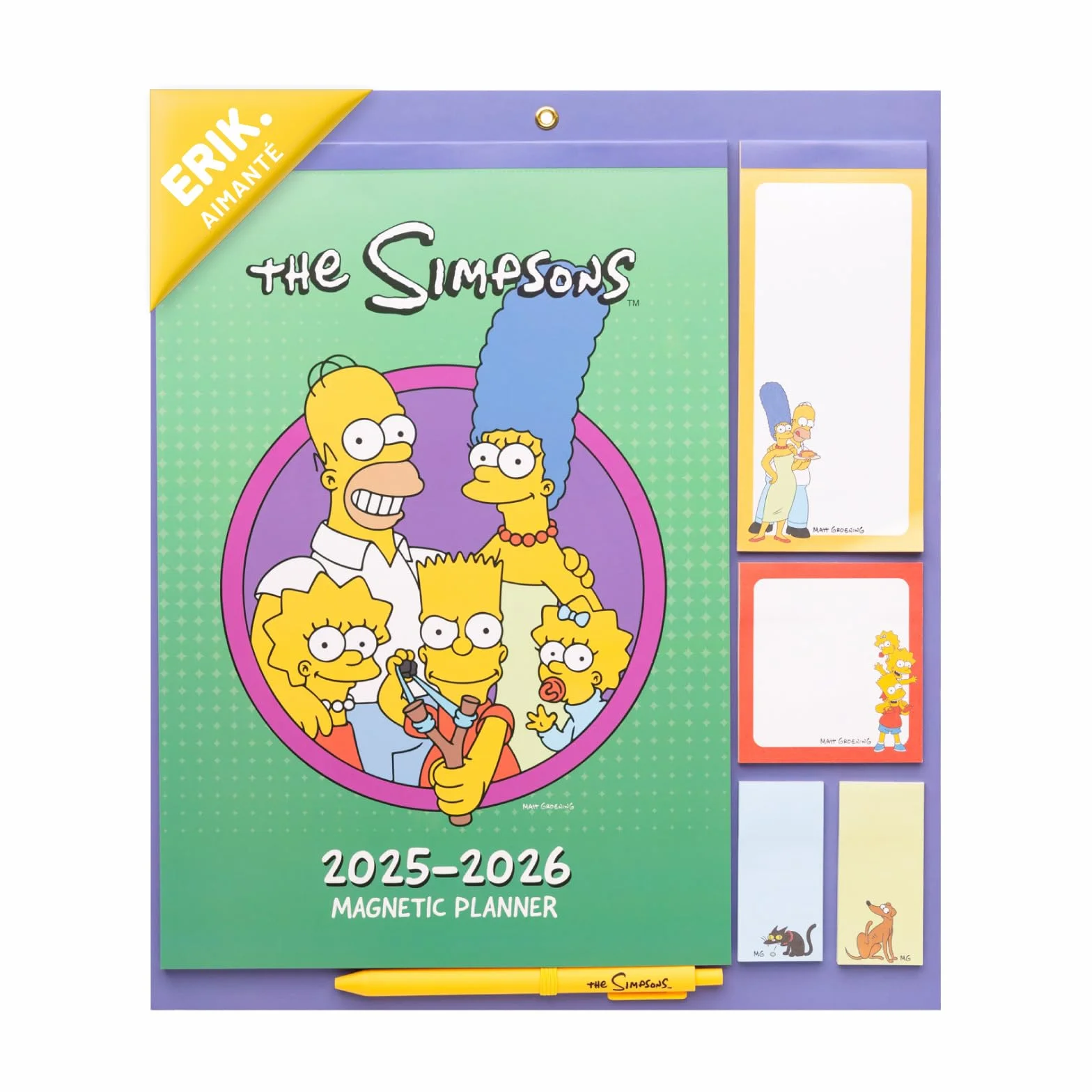Grupo Erik Calendrier Magnétique Frigo Les Simpsons Septembre 2025 Décembre 2026 Planificateur Mensuel 16 mois