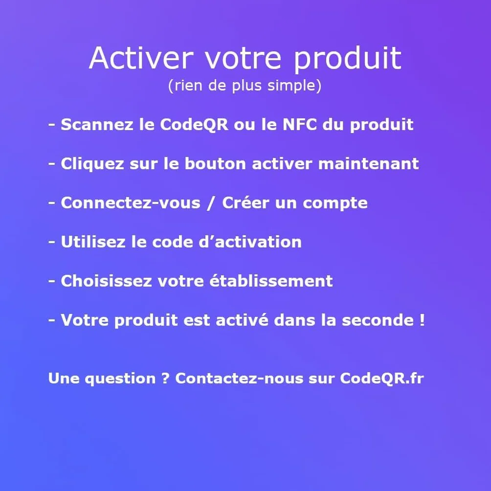 Carte de visite numérique PVC QR Code sans contact compatible smartphones paramétrable en ligne
