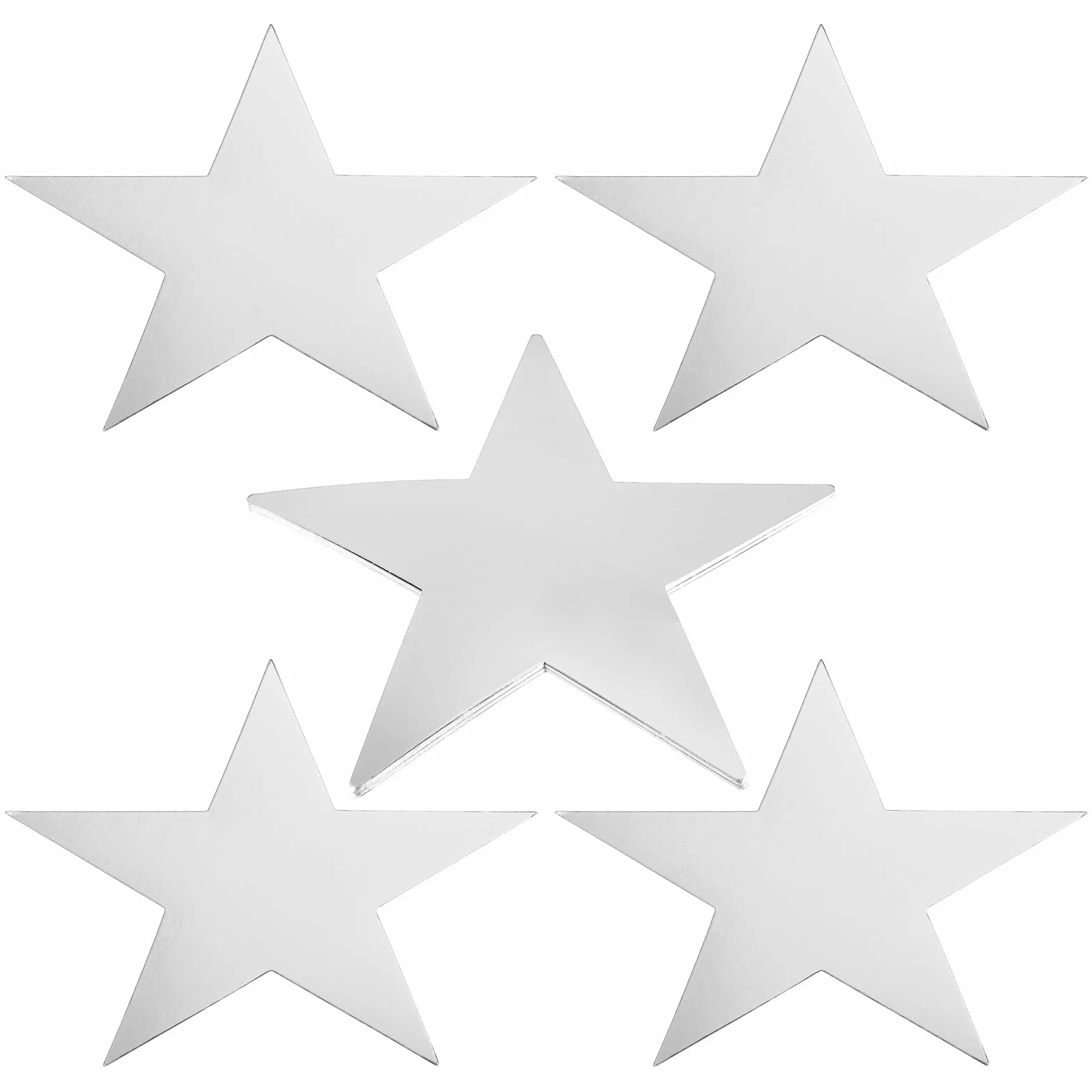 PATIKIL 11" Découpes en Forme d'Étoile, Lot de 12 Étoiles en Papier Double Face Argent pour Décoration Classe Artisanat Mural