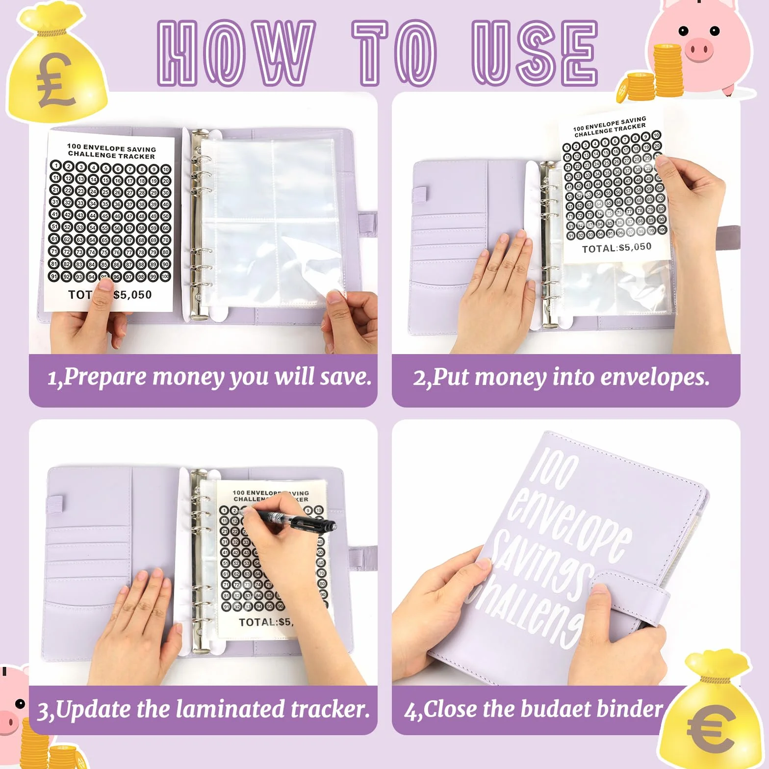 Enveloppe Saving Challenge, Livre d'épargne d'argent, Livre d'épargne de poche