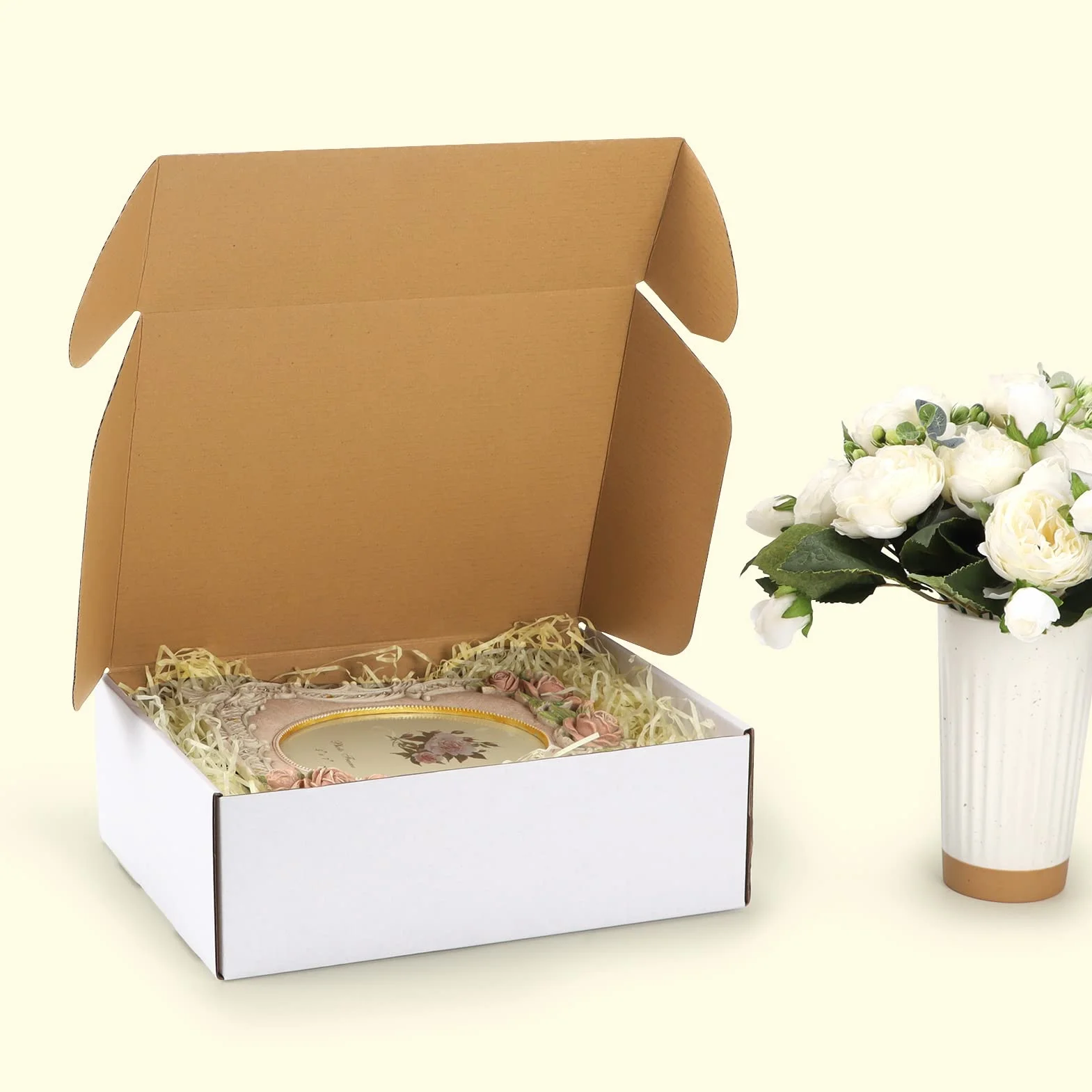 HORLIMER Carton Emballage 305x229x102 mm Lot de 20 Boîte d'Expédition Blanc
