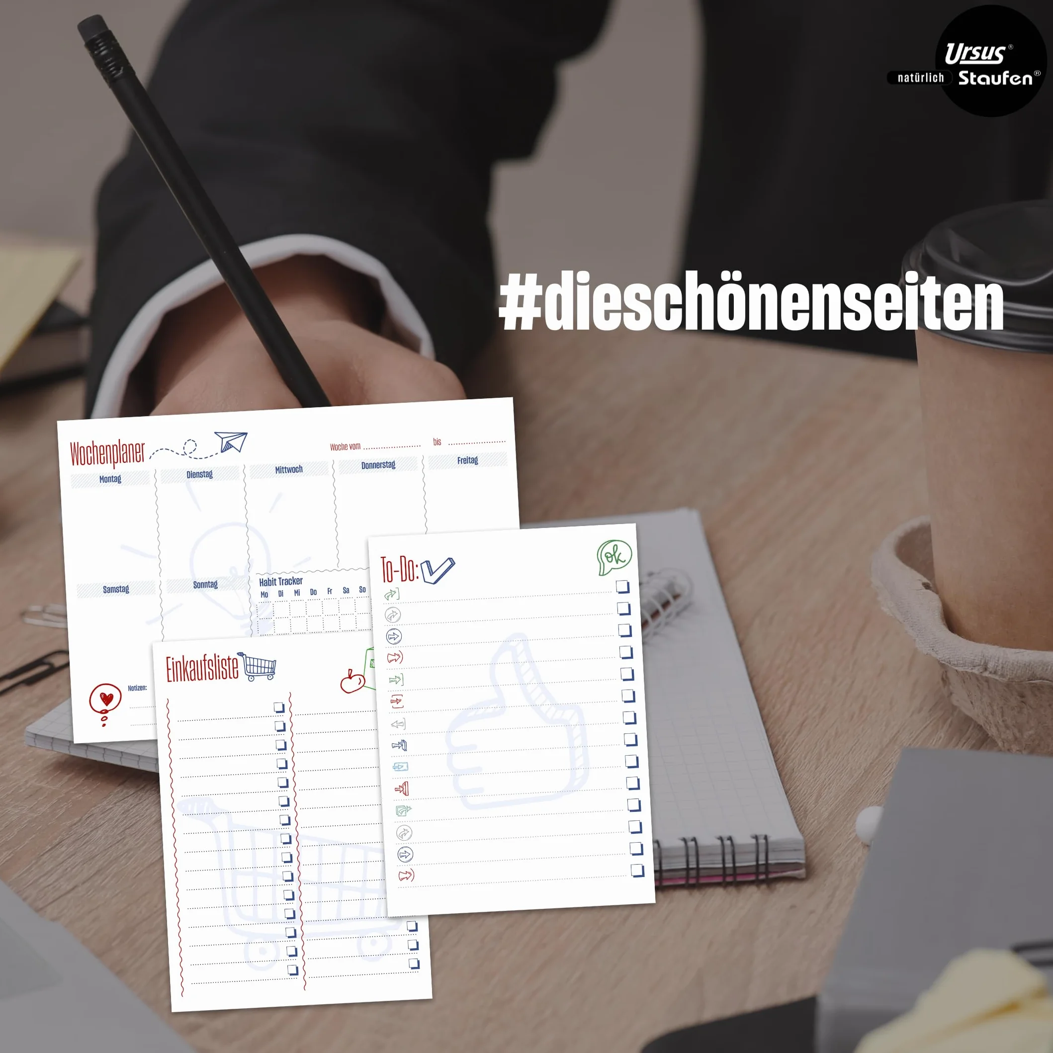 Staufen REC To Do List 2 blocs DIN A5 52 feuilles papier recyclé 90 g/m²
