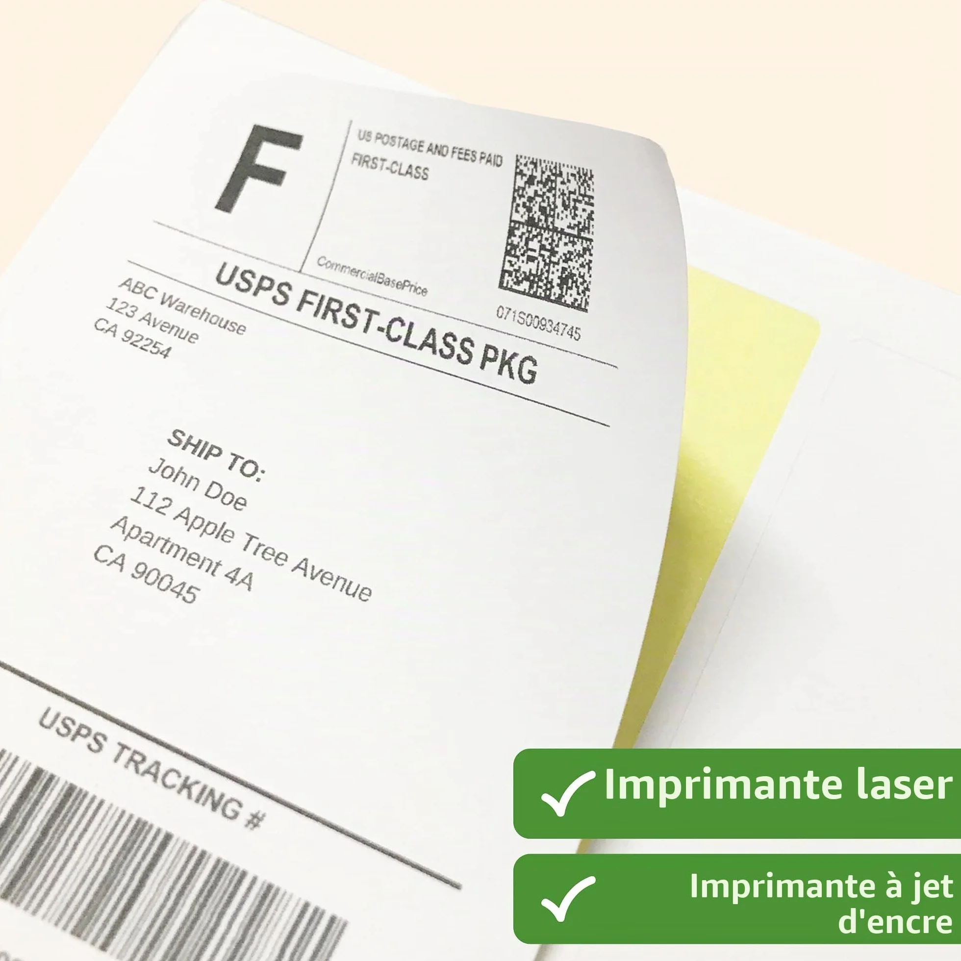 Papier Autocollant Imprimante Blanc A4 210 x 297 mm 25 étiquettes
