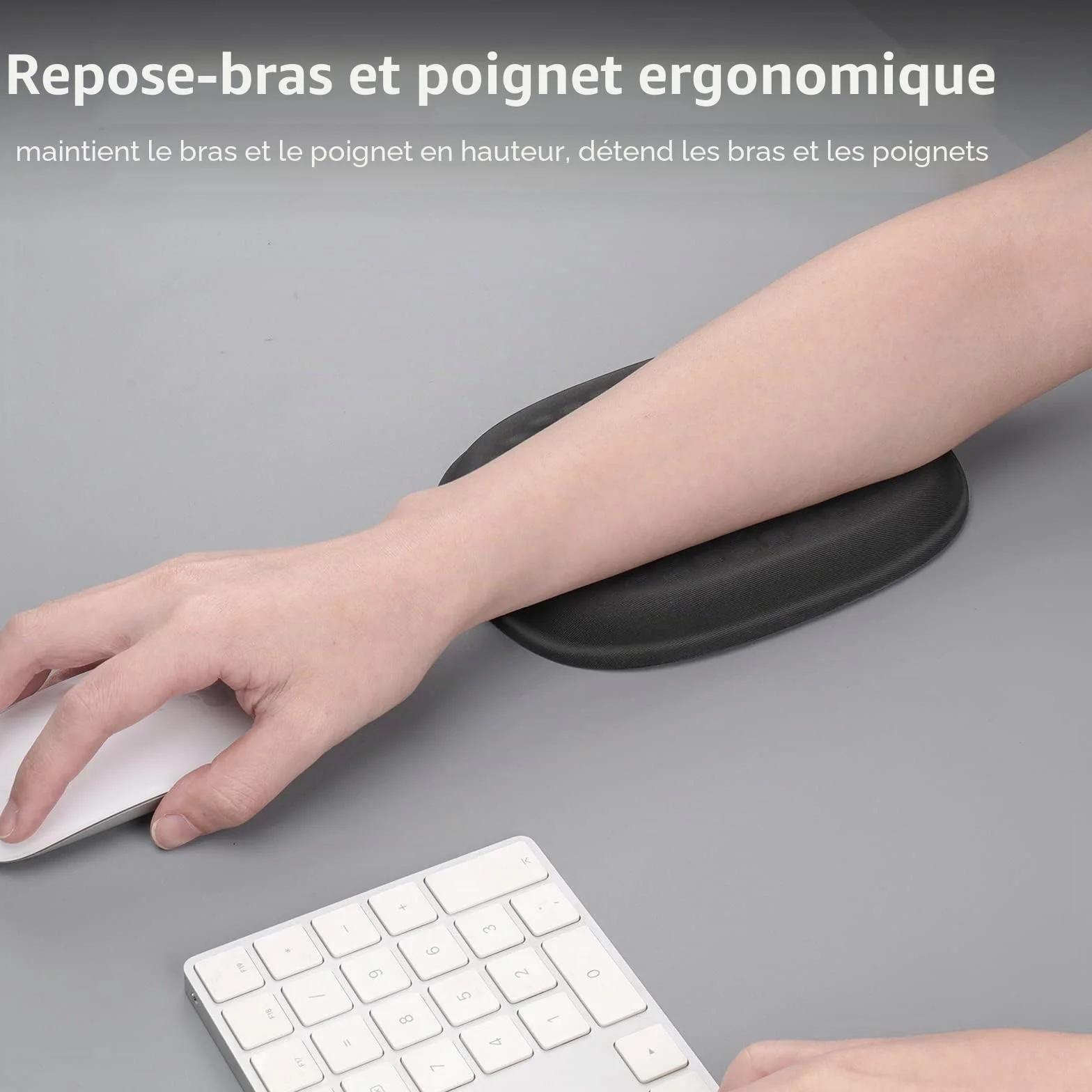 Vaydeer Coussin de Coudes Ergonomique Gel et Mousse à Mémoire de Forme pour Bureau Gaming Ordinateur Portable Mac Noir