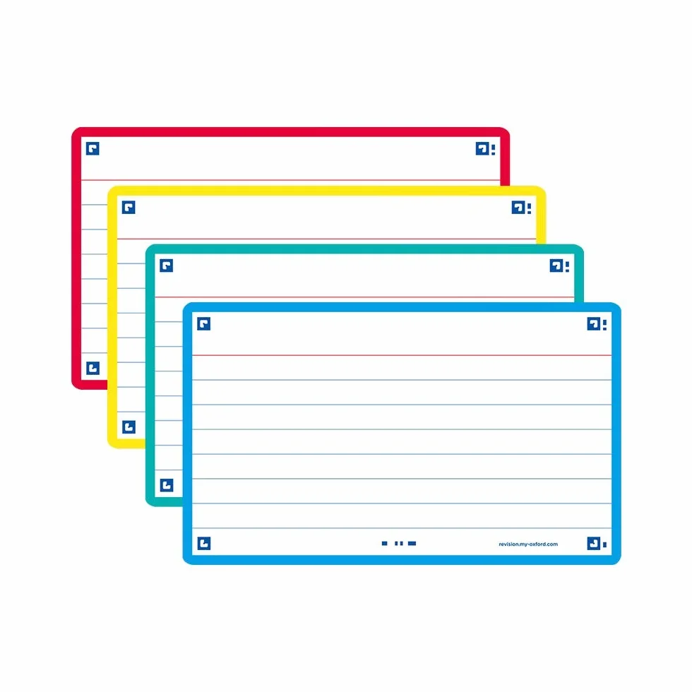 OXFORD Flash 2.0 80 Fiches Flash Cards Format 7,5 x 12,5cm Ligne Recto/Verso