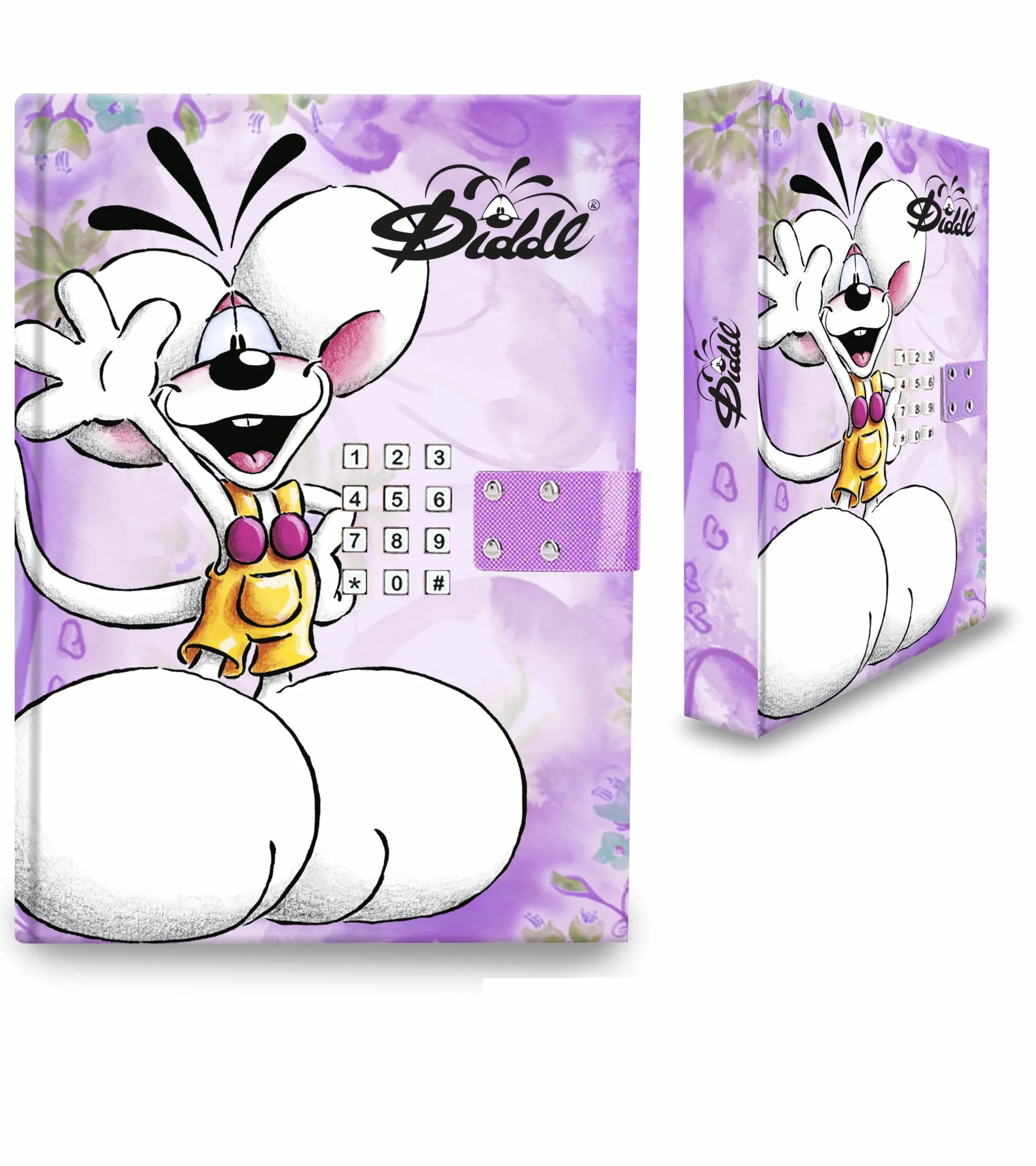 DIDDL Journal Secret Digicode Carnet Verrouillable à Code et Musique Couverture Violette à Paillettes 3 Piles Incluses