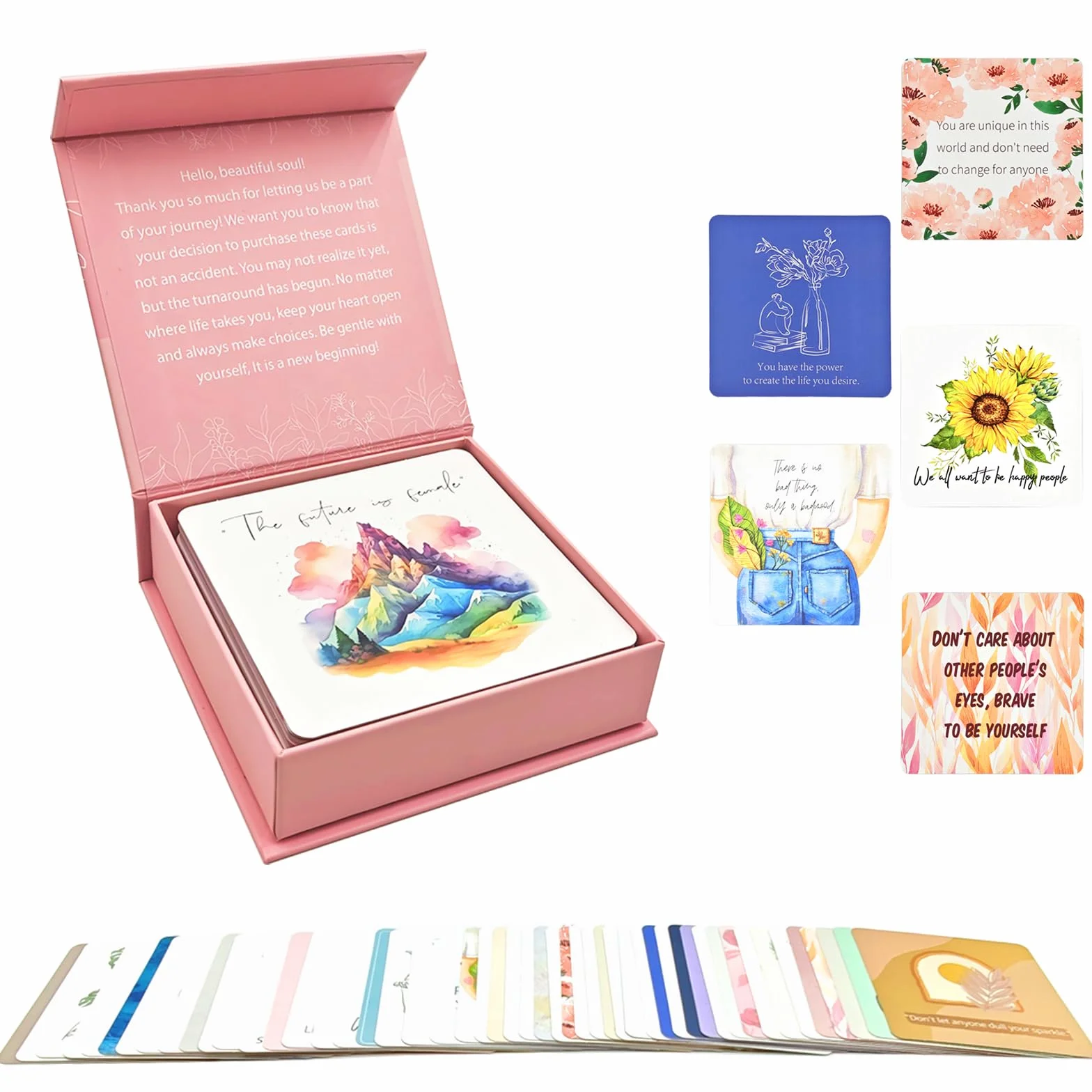 Cartes d’Affirmations Positives pour Femmes Méditation Pleine Conscience Motivation Citations Inspirantes Cadeau Anniversaire