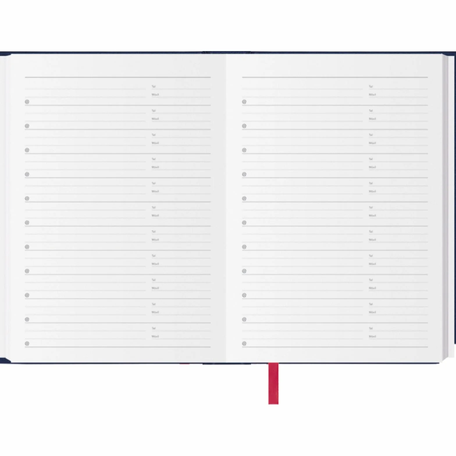 Agenda 2026 Jour par Page A5 14x20 cm Couverture Rigide 12 Mois Janvier à Décembre Planificateur Annuel Espagnol Marque-Page Síntex Bleu