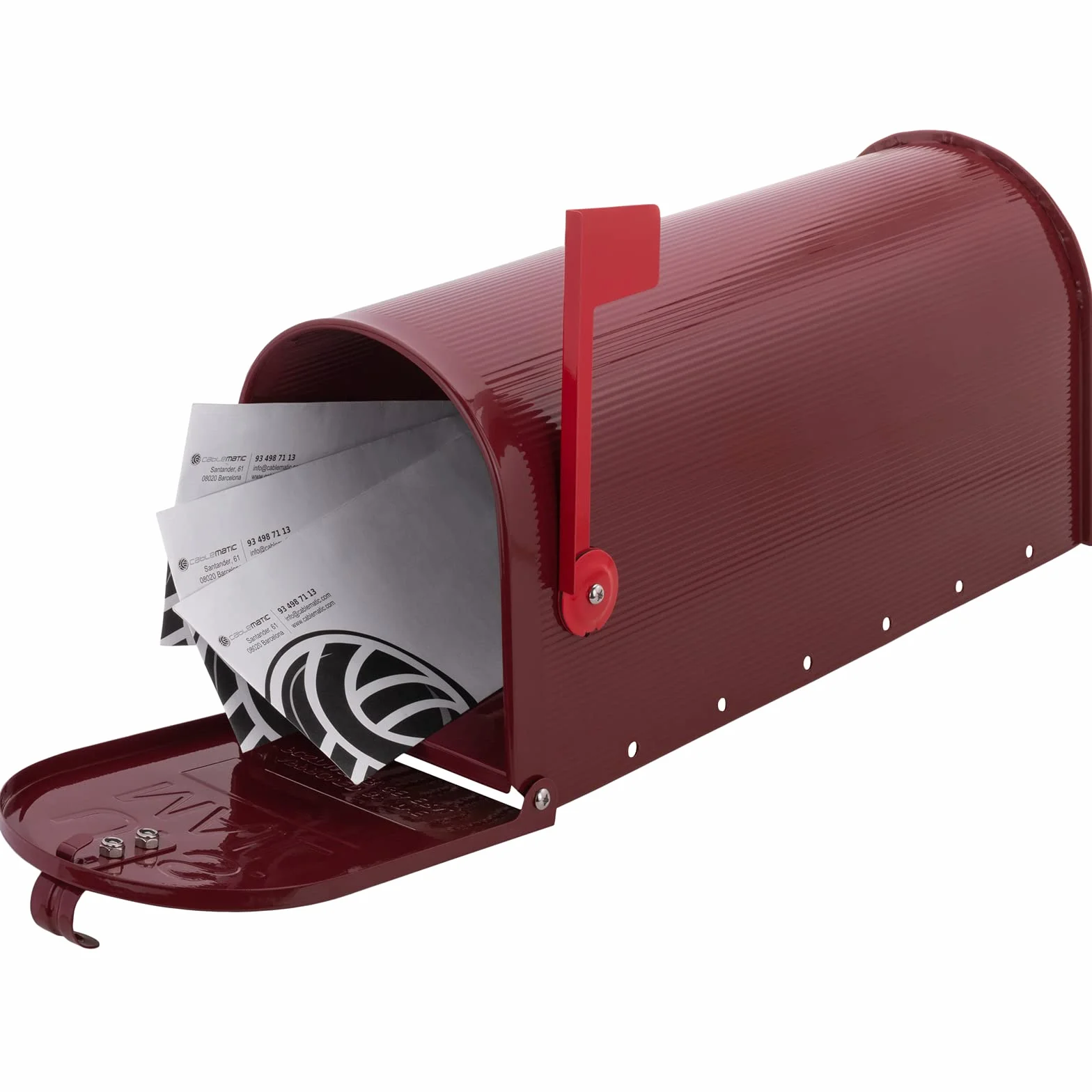 PrimeMatik Boîte aux lettres US Mail aluminium courrier postal rouge