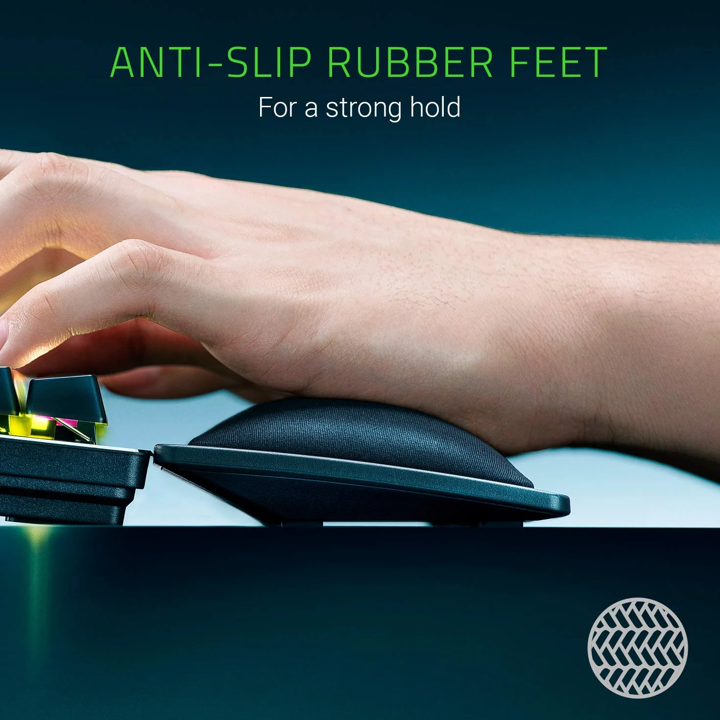 Razer Pro Repose-Poignet Coussinet à Gel Refroidissant Mousse à Mémoire de Forme pour Claviers Grande Taille Noir