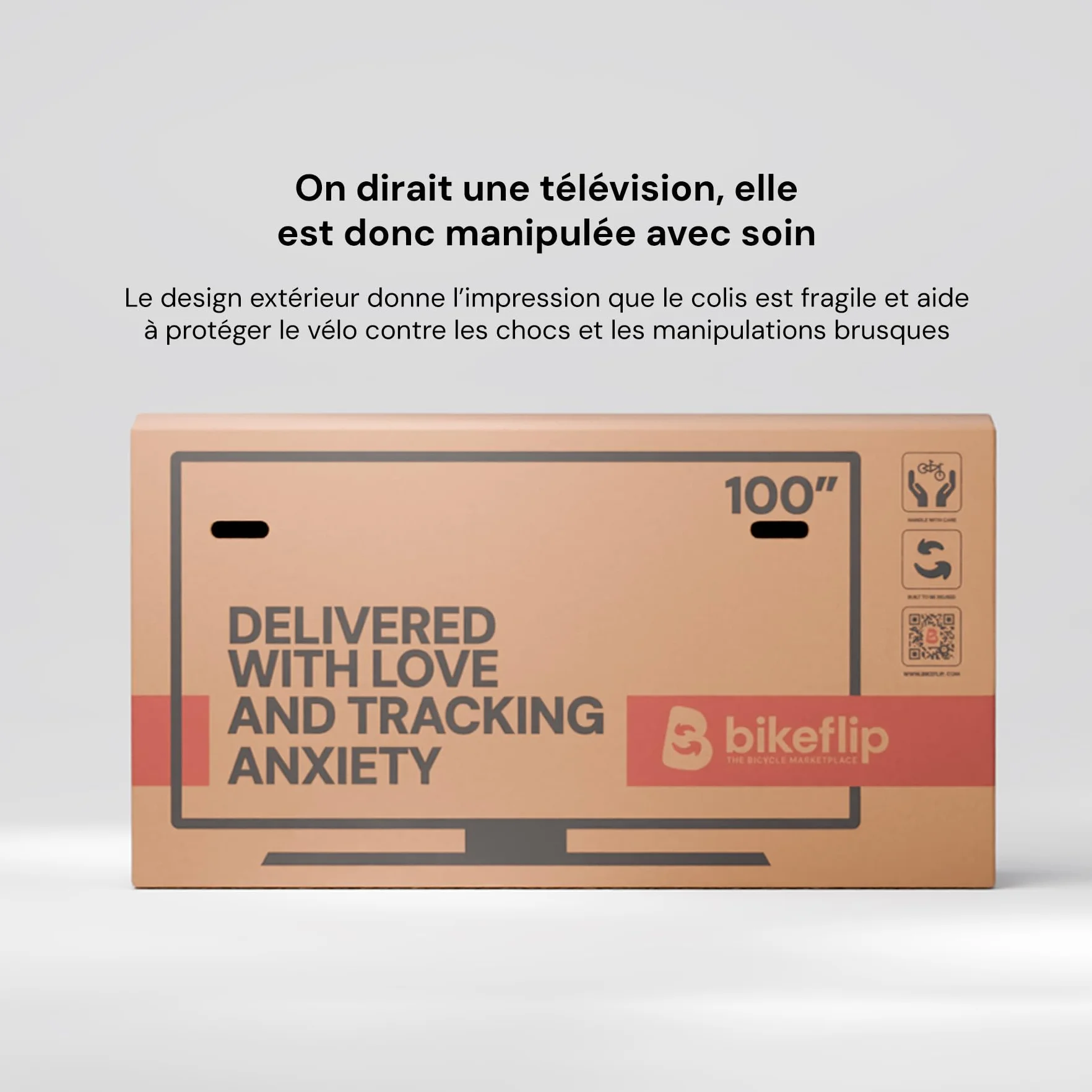 Bikeflip Carton d'Expédition pour Vélos VTT E-Bike Gravel Résistant Réutilisable