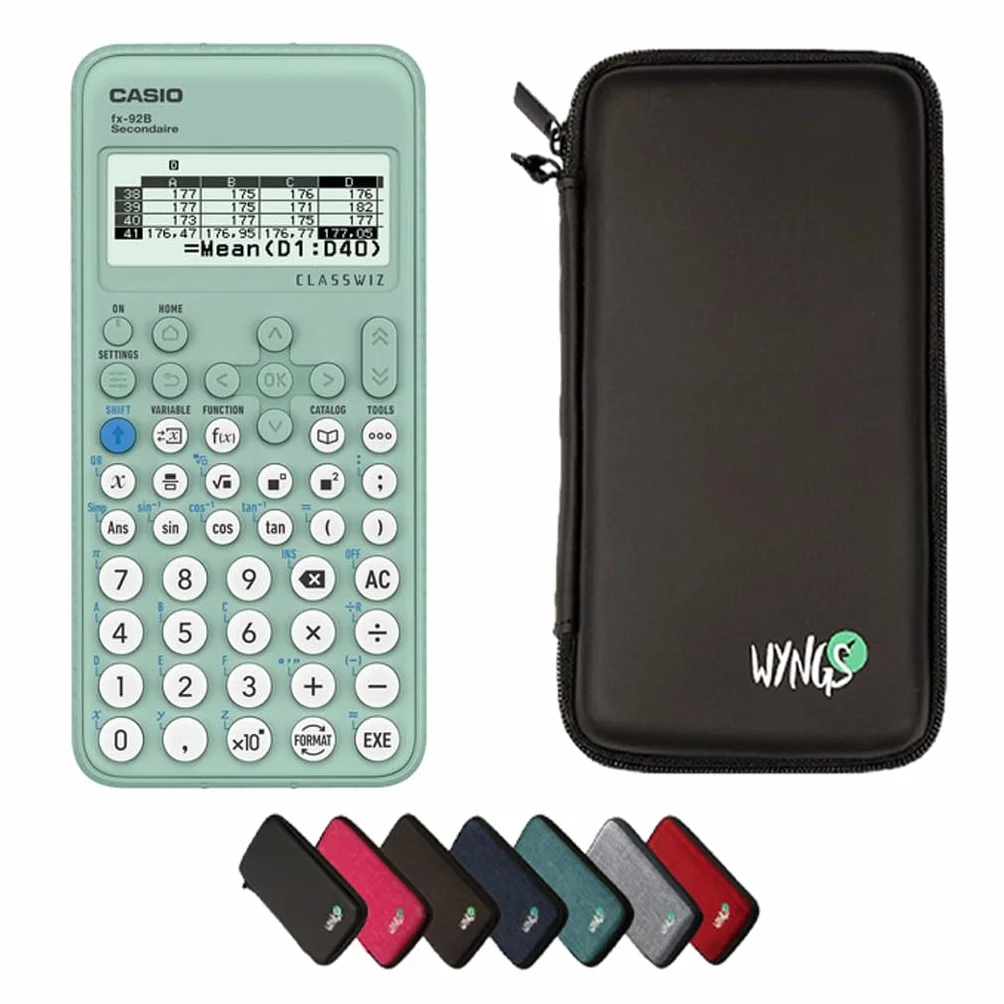 Casio FX-92B Secondaire Calculatrice Scientifique avec Housse de Protection Noire