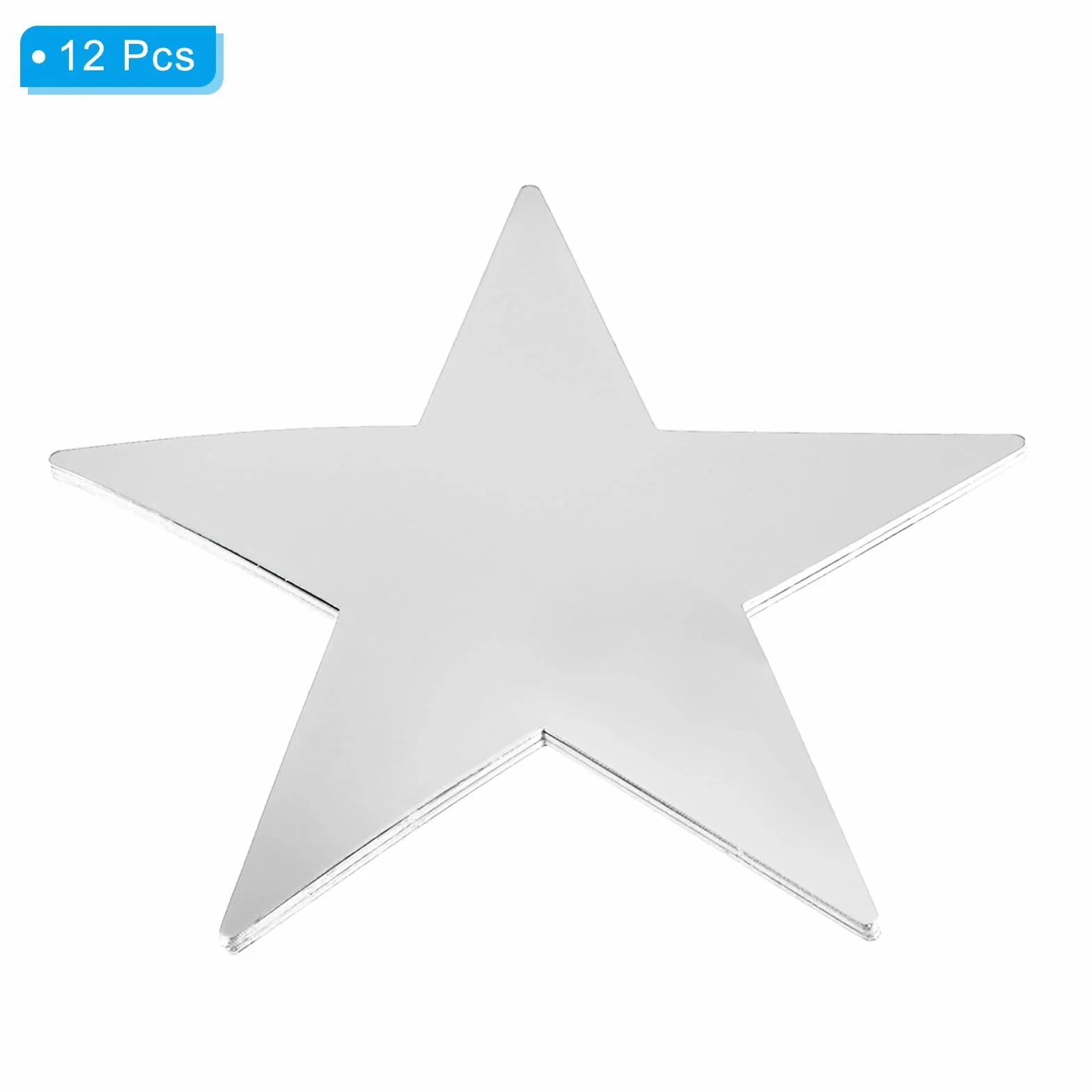 PATIKIL 11" Découpes en Forme d'Étoile, Lot de 12 Étoiles en Papier Double Face Argent pour Décoration Classe Artisanat Mural