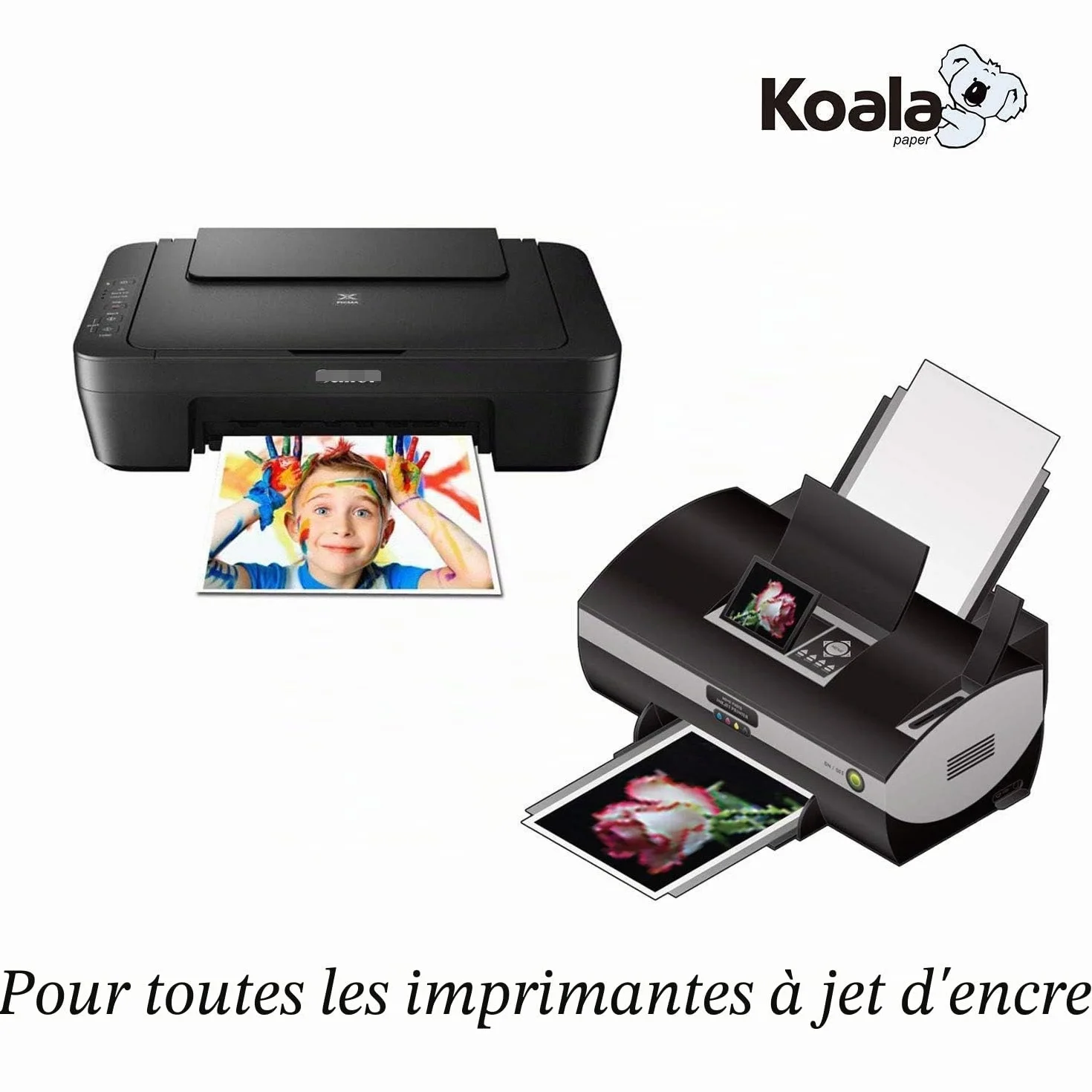KOALA Papier Photo Double Face Brillant A4 120 g/m² 100 feuilles pour imprimante Jet d'encre