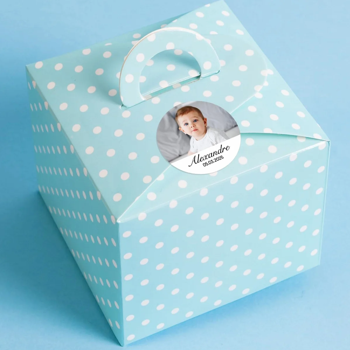 Stickers Personnalisés Ronds Baby Shower Naissance Baptême 4cm Lot de 24 Autocollants