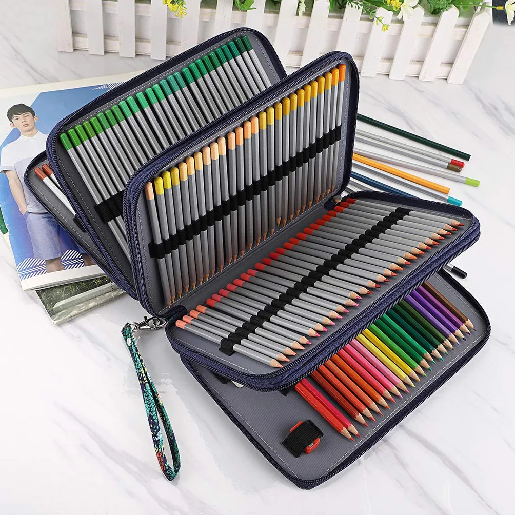 SUMTree 200 Trous Trousse à Crayons de Couleurs Sac de Crayons étui à Crayons pour Dessinateur
