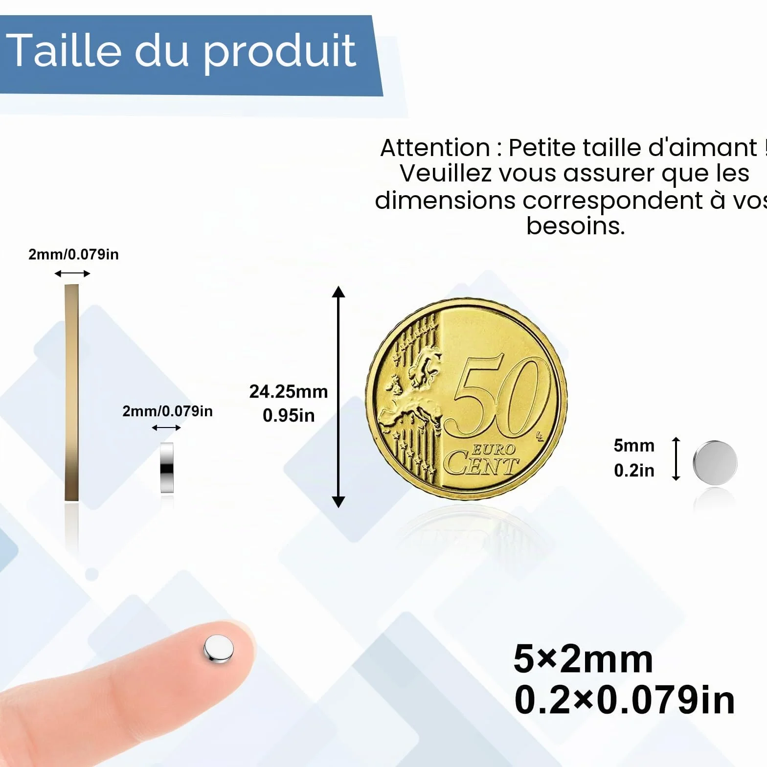 Aimants Néodyme Puissants 5×2 mm Lot de 100 pour Réfrigérateur Tableau