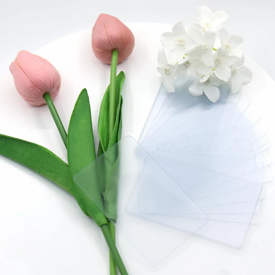 Cartes de Visite en Plastique Transparentes Givrées 50 Pièces