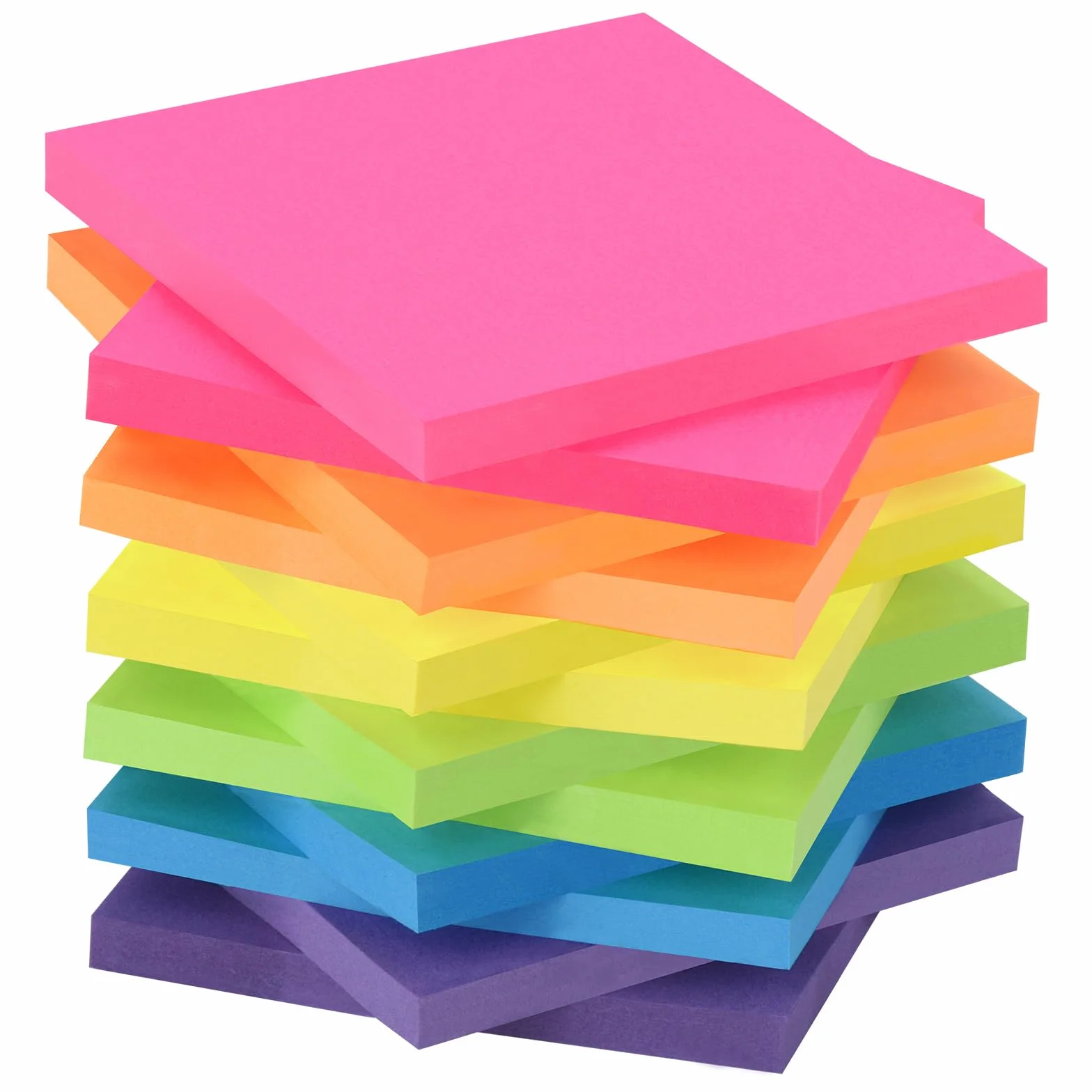 Notes Sticky 12 Blocs 6 Couleurs Vive 76x76 mm Lot 60 Feuillets/Pad 12 Pack 720 Feuillets