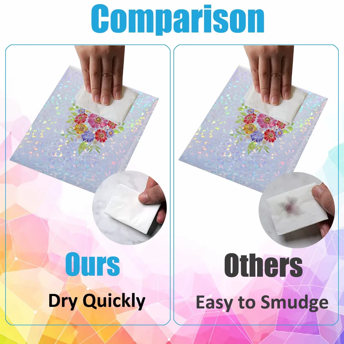 Papier autocollant holographique imprimable A4 30 feuilles 6 motifs imperméable