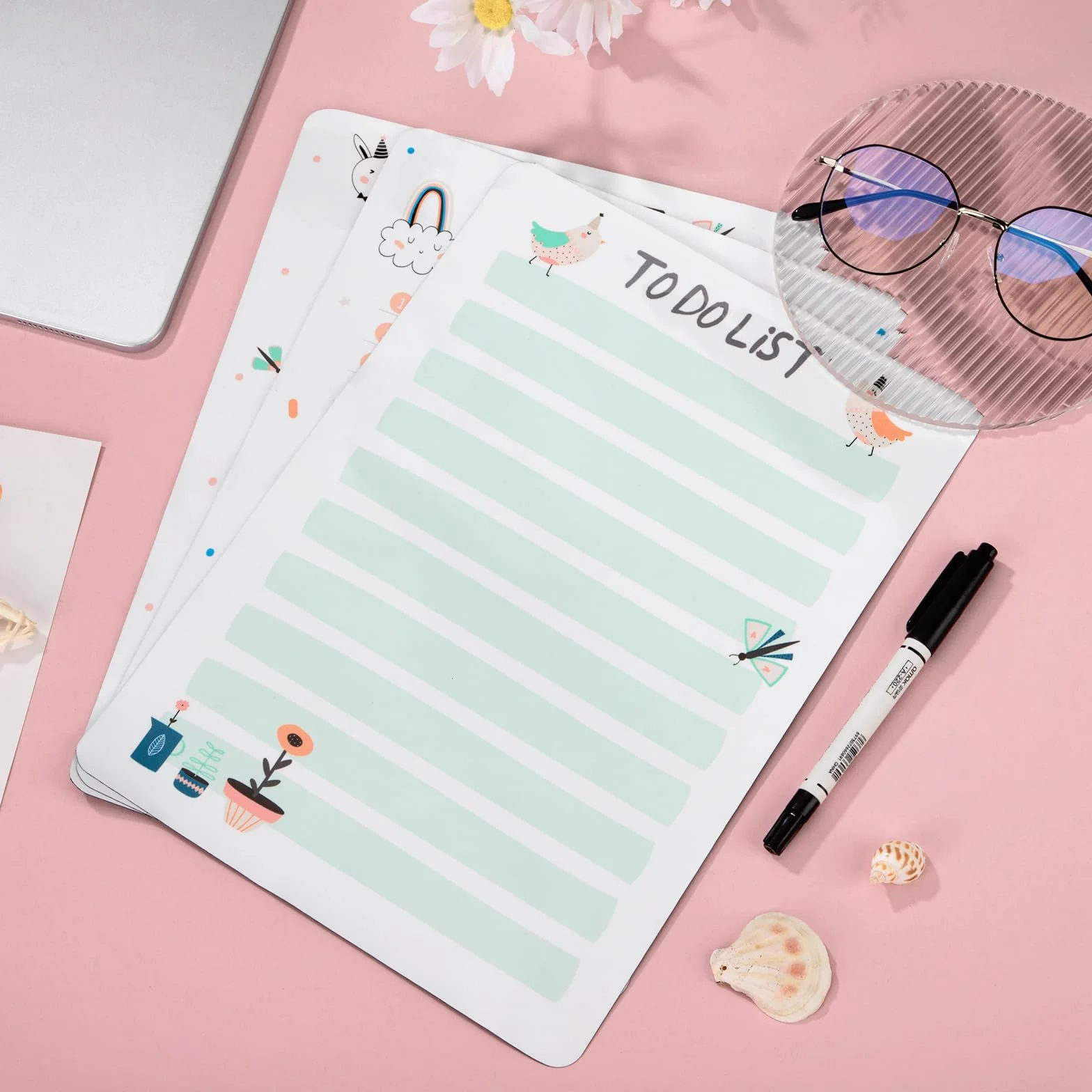 Tableau Blanc Magnétique A4 pour Réfrigérateur Liste de Tâches Vert