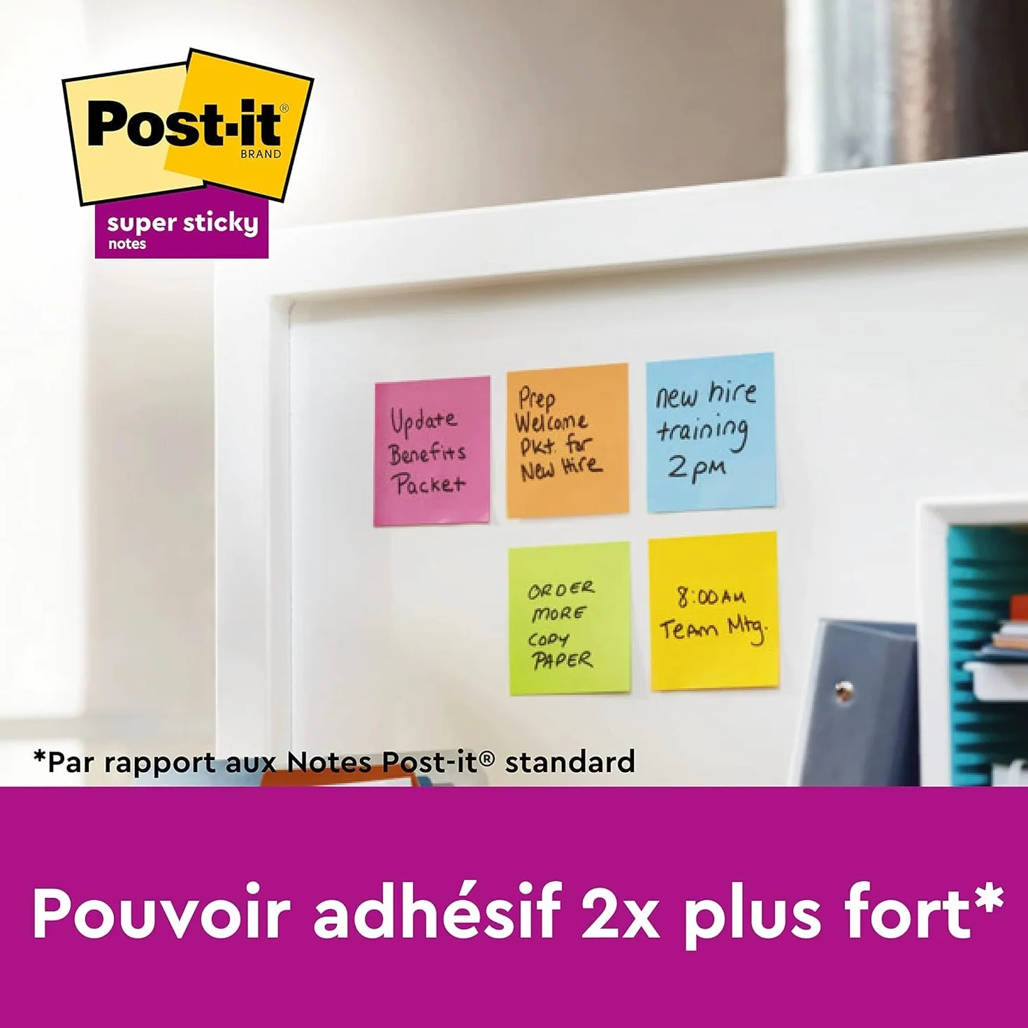 Post-it Notes Autocollantes Super Sticky Cosmic 6 Blocs 76 mm x 76 mm 90 Feuilles par Bloc