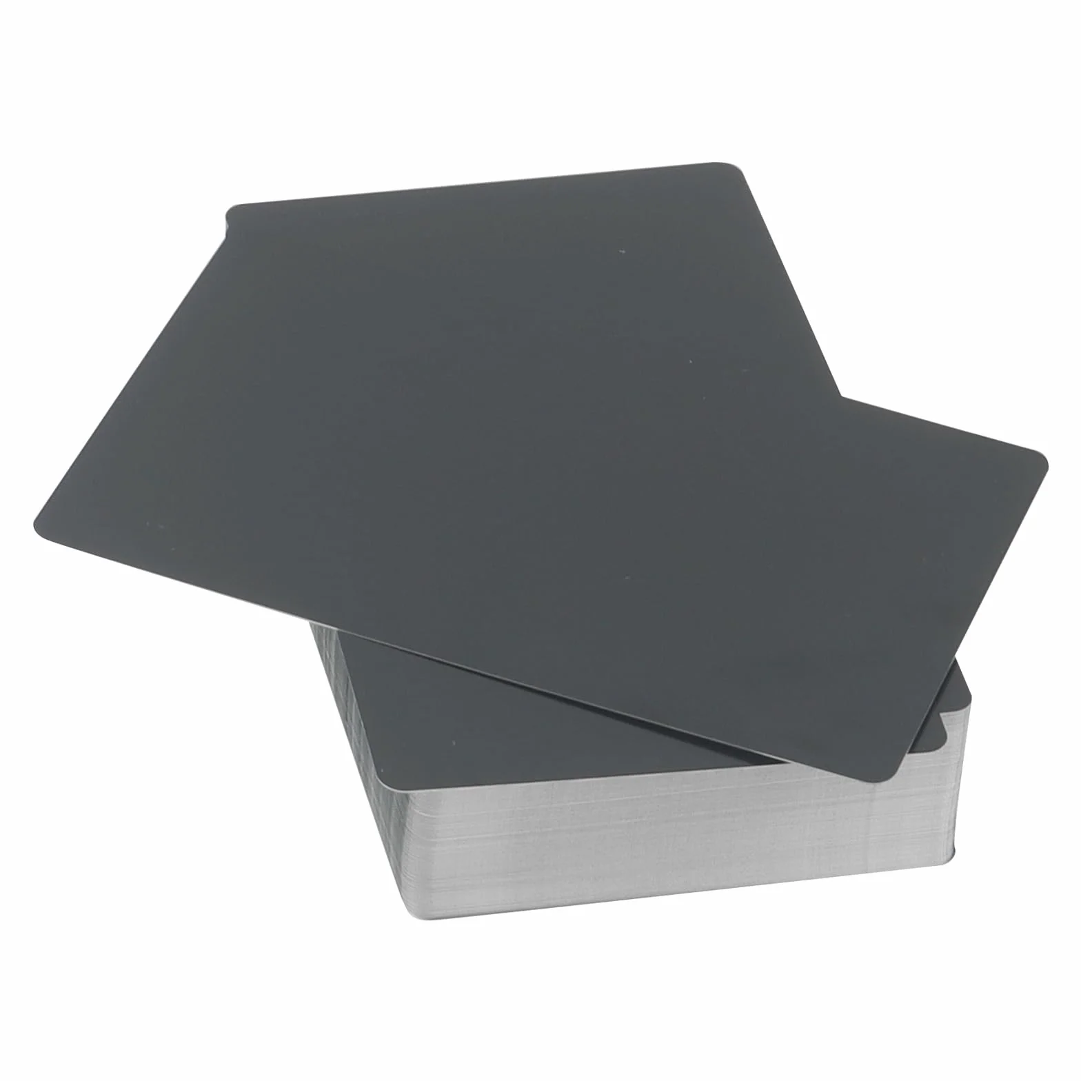 Cartes de Visite Personnalisées en Aluminium Vierges Lot de 100 - 86 x 54 x 0,21 mm - Métal Noir
