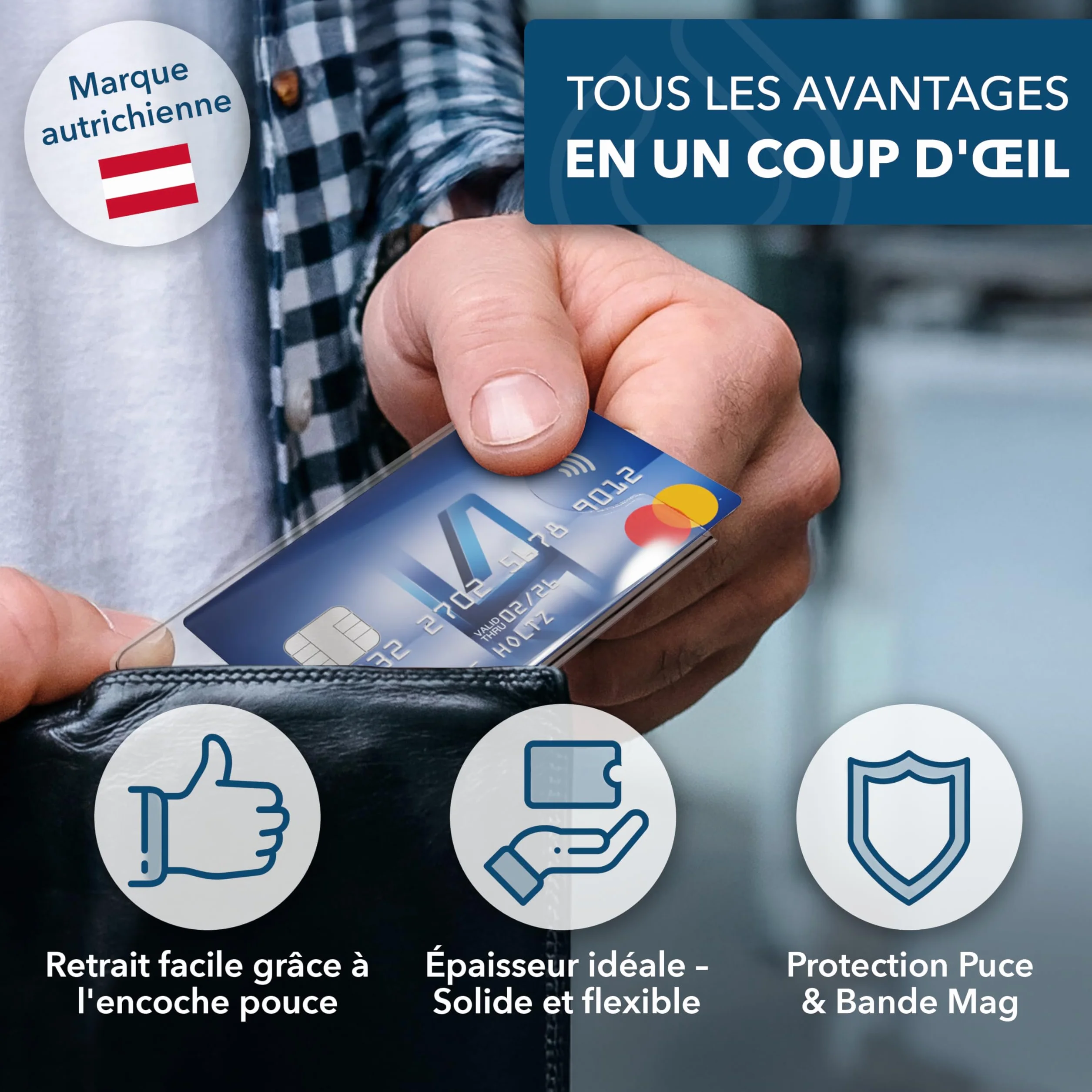Étui Porte-Carte Bancaire Transparent Rigide 10 Pièces - Protège Carte Navigo, Identité, Vitale & Bus