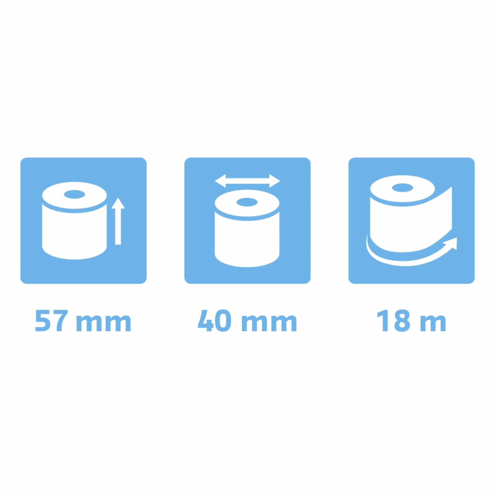 Exacompta Bobines pour tickets carte bancaire 57x40 mm thermique 55g/m² 18 m Blanc