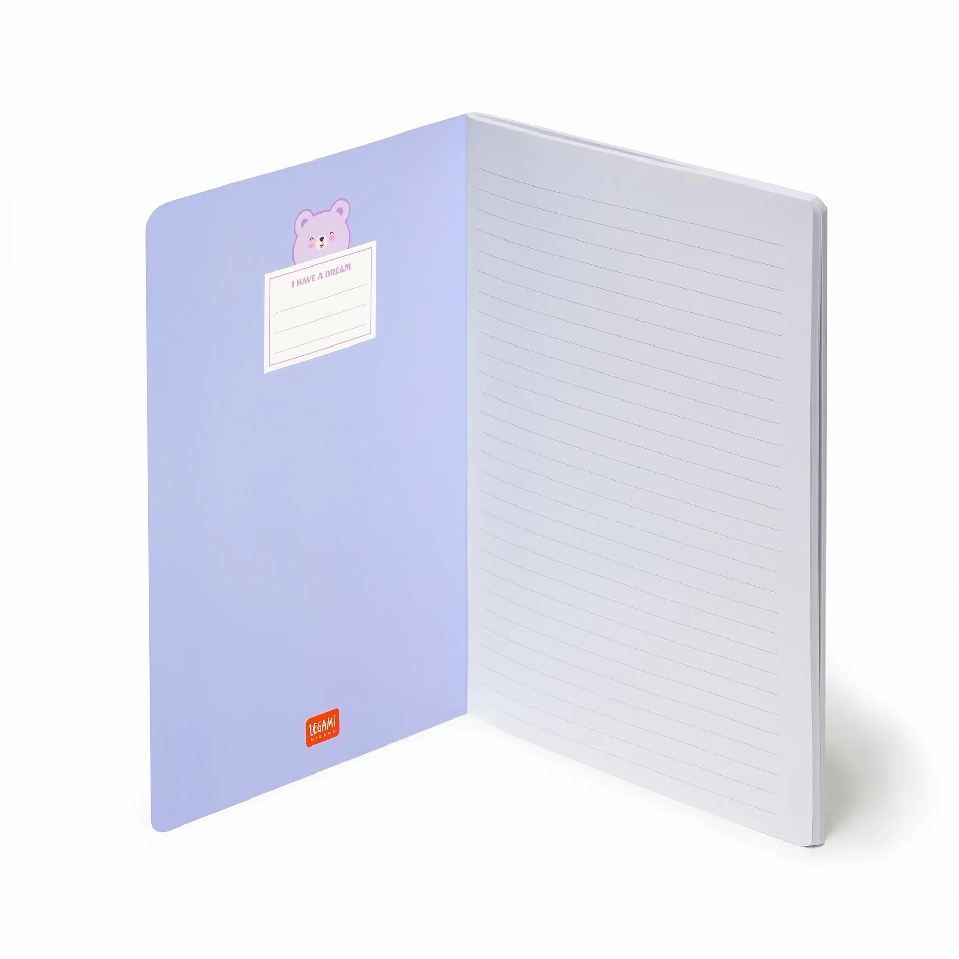 LEGAMI Cahier ligné 7 mm B5 Teddy Bear 100 pages Reliure Singer Stitch 18.5 x 24.8 cm
